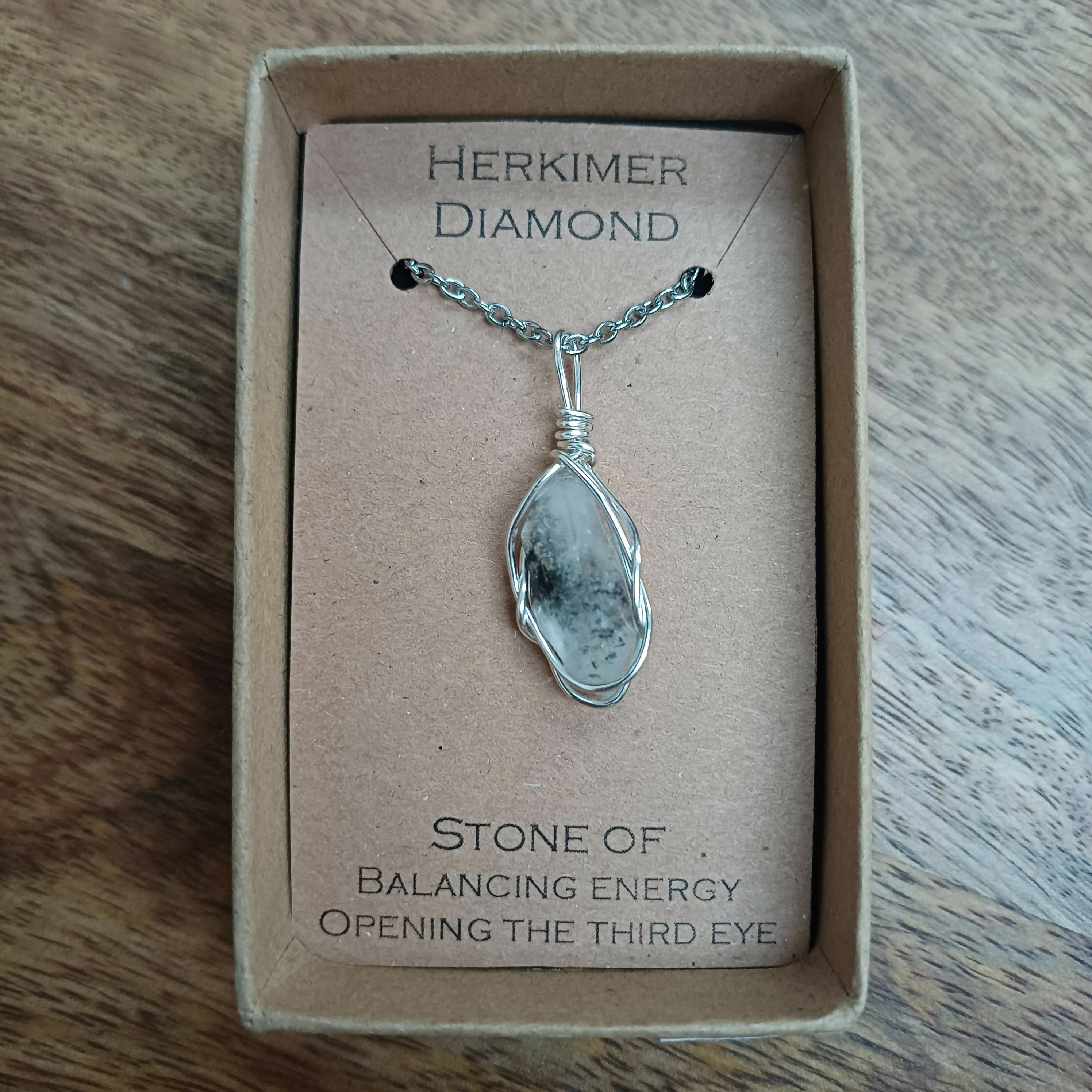 Herkimer Diamond Wire Wrapped Pendant