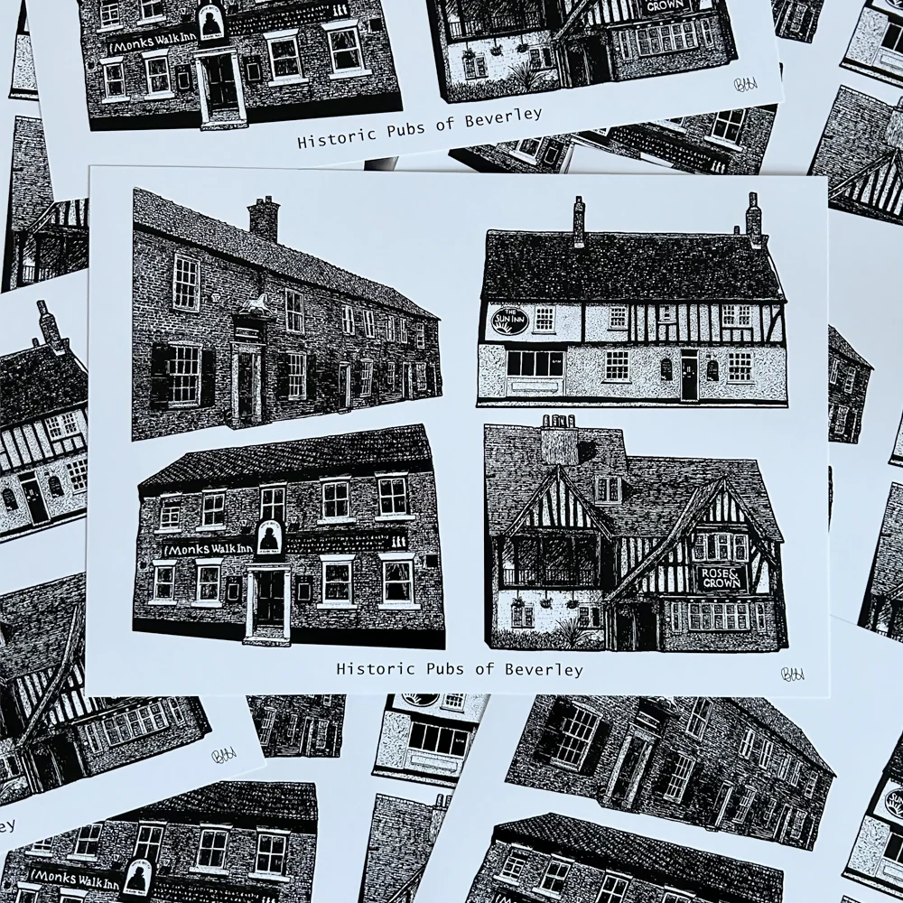 'Historic Pubs of Beverley' Artwork Print - Image 3