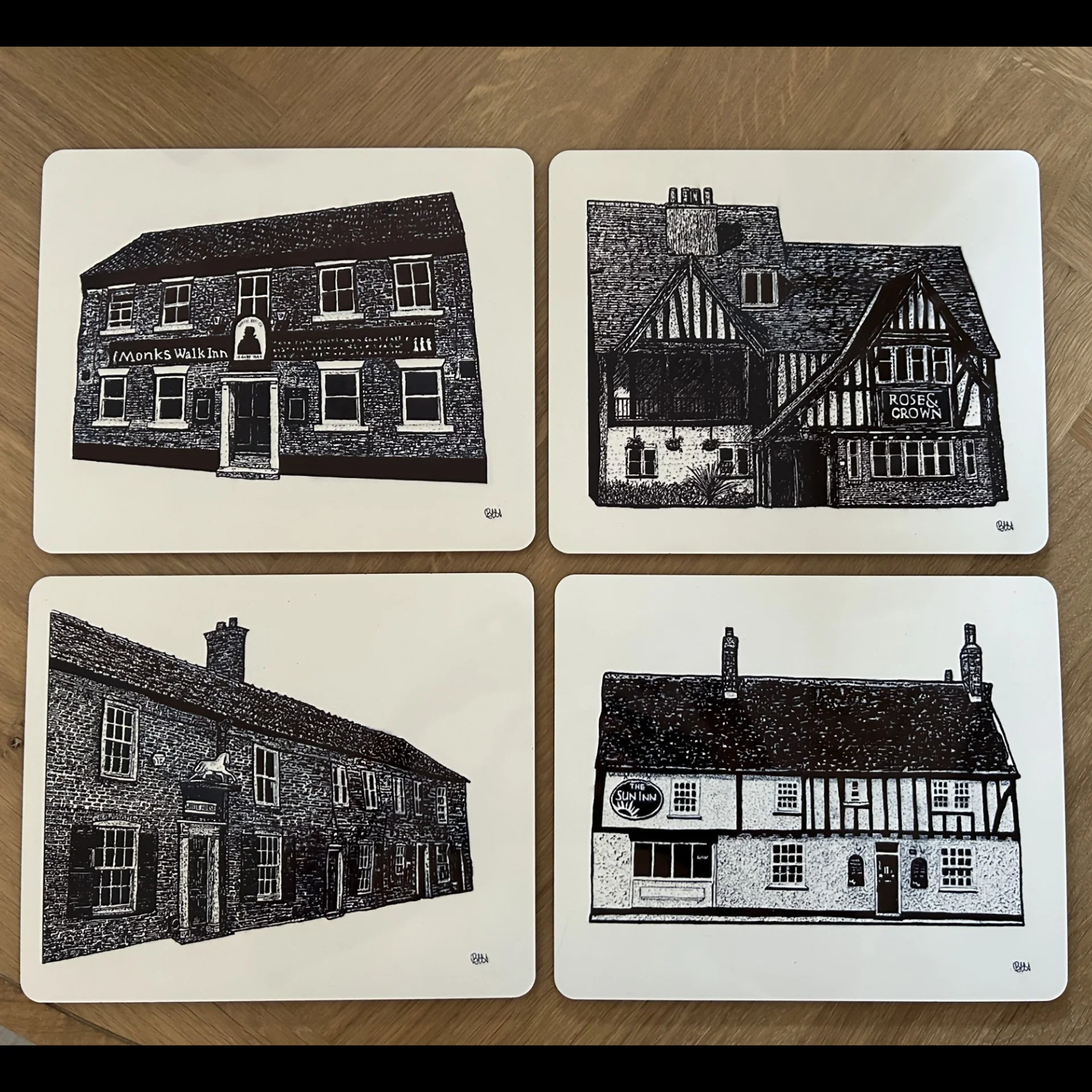 'Historic Pubs of Beverley' Table Placemat Set