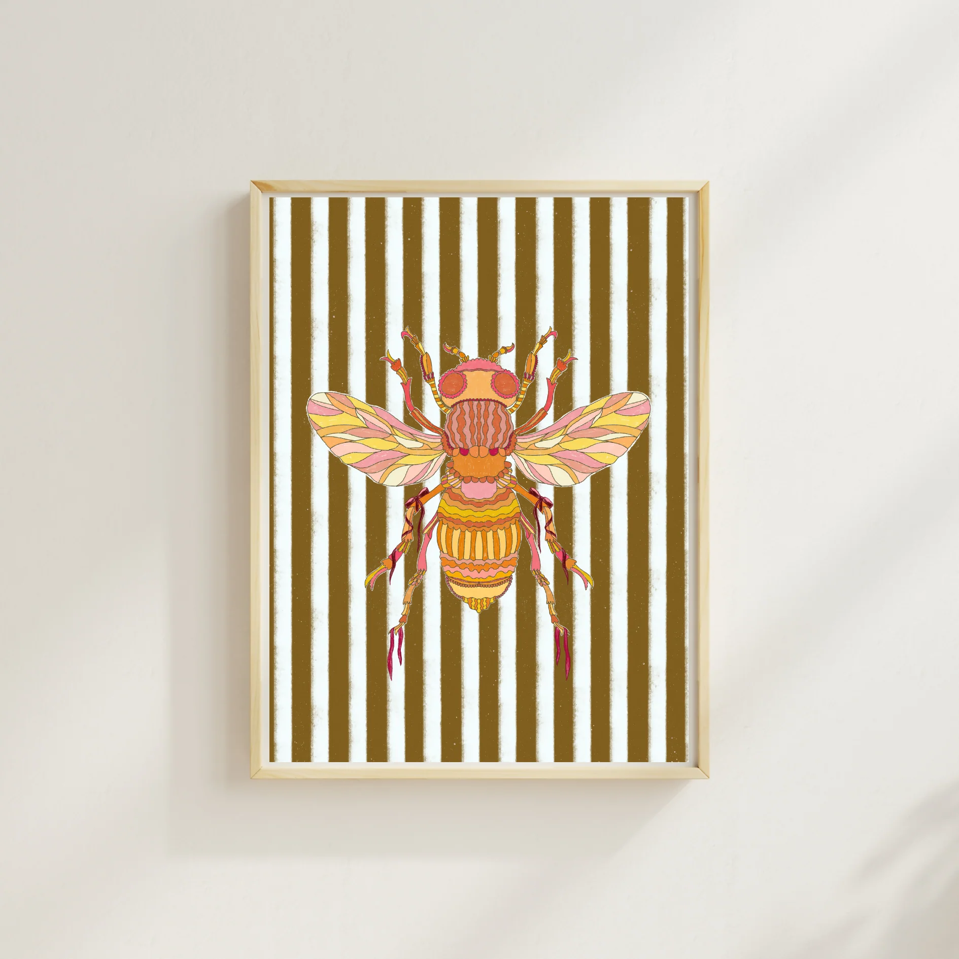 Honey Bee A6 Hand Illustrated Poster