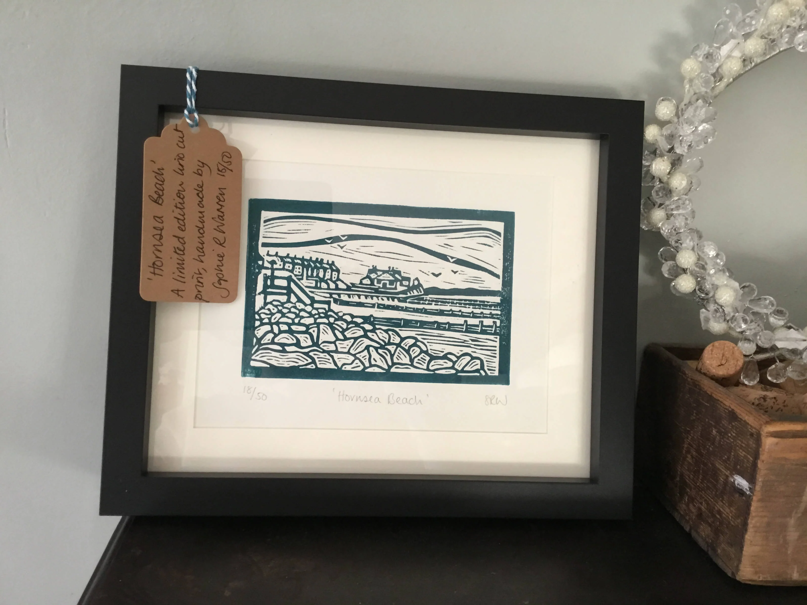 Hornsea Beach Framed Lino Cut Print - Image 5