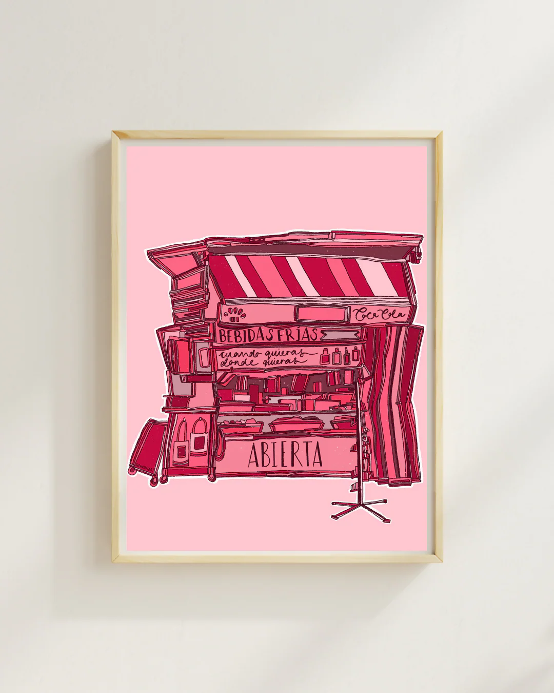 Hot Off The Pink Press A4 Hand Illustrated Poster