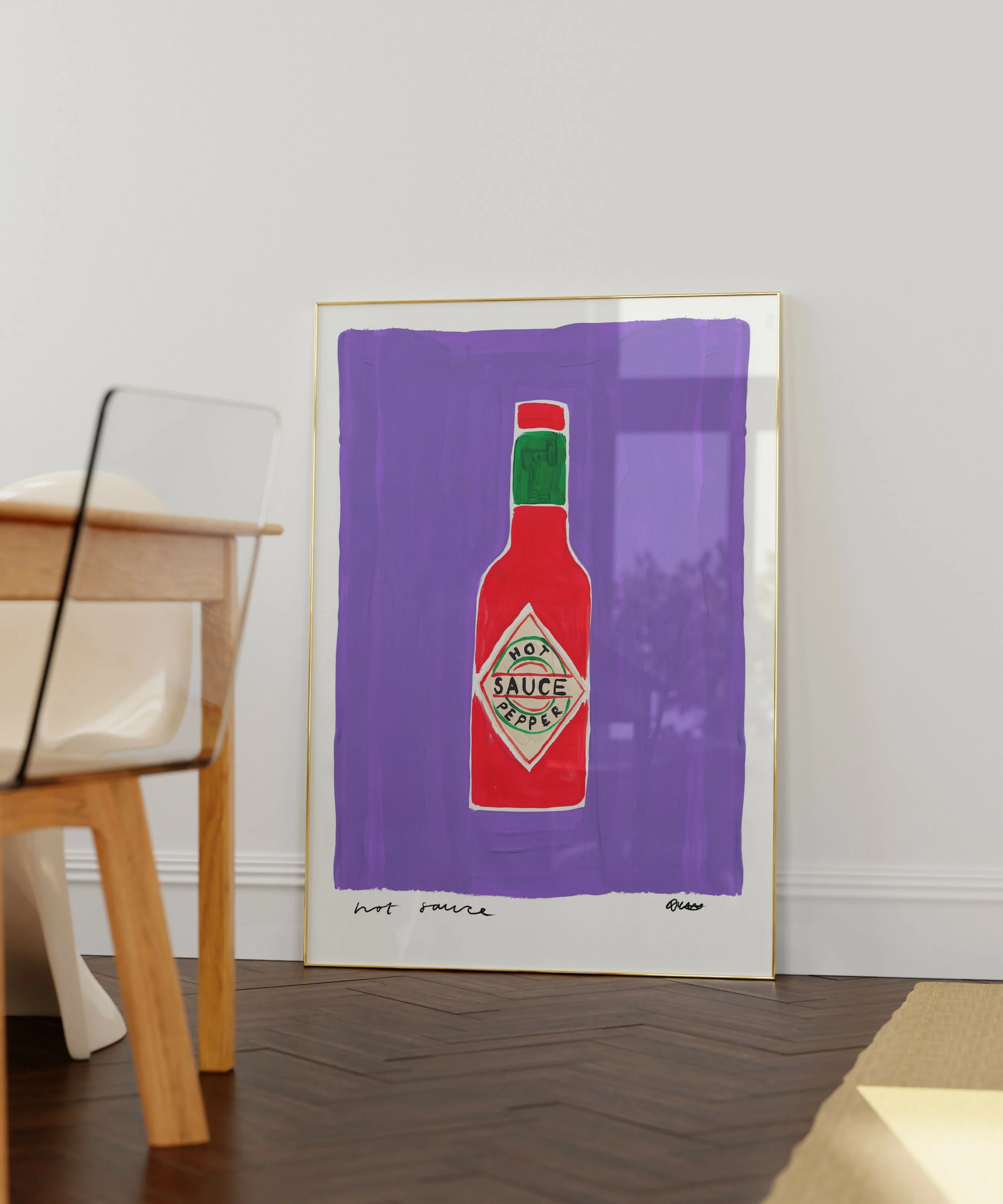 Hot Sauce Hand Painted Art Print - Image 3