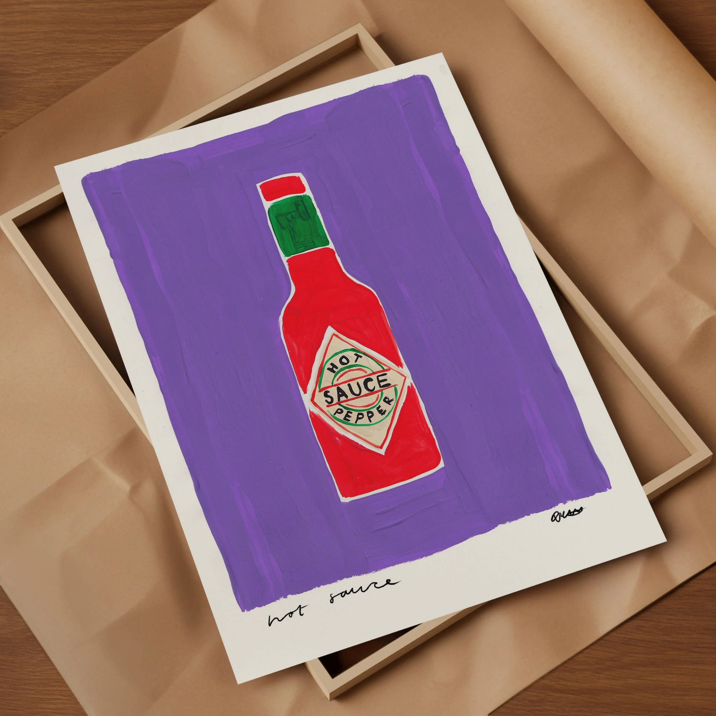 Hot Sauce Hand Painted Art Print - Image 5