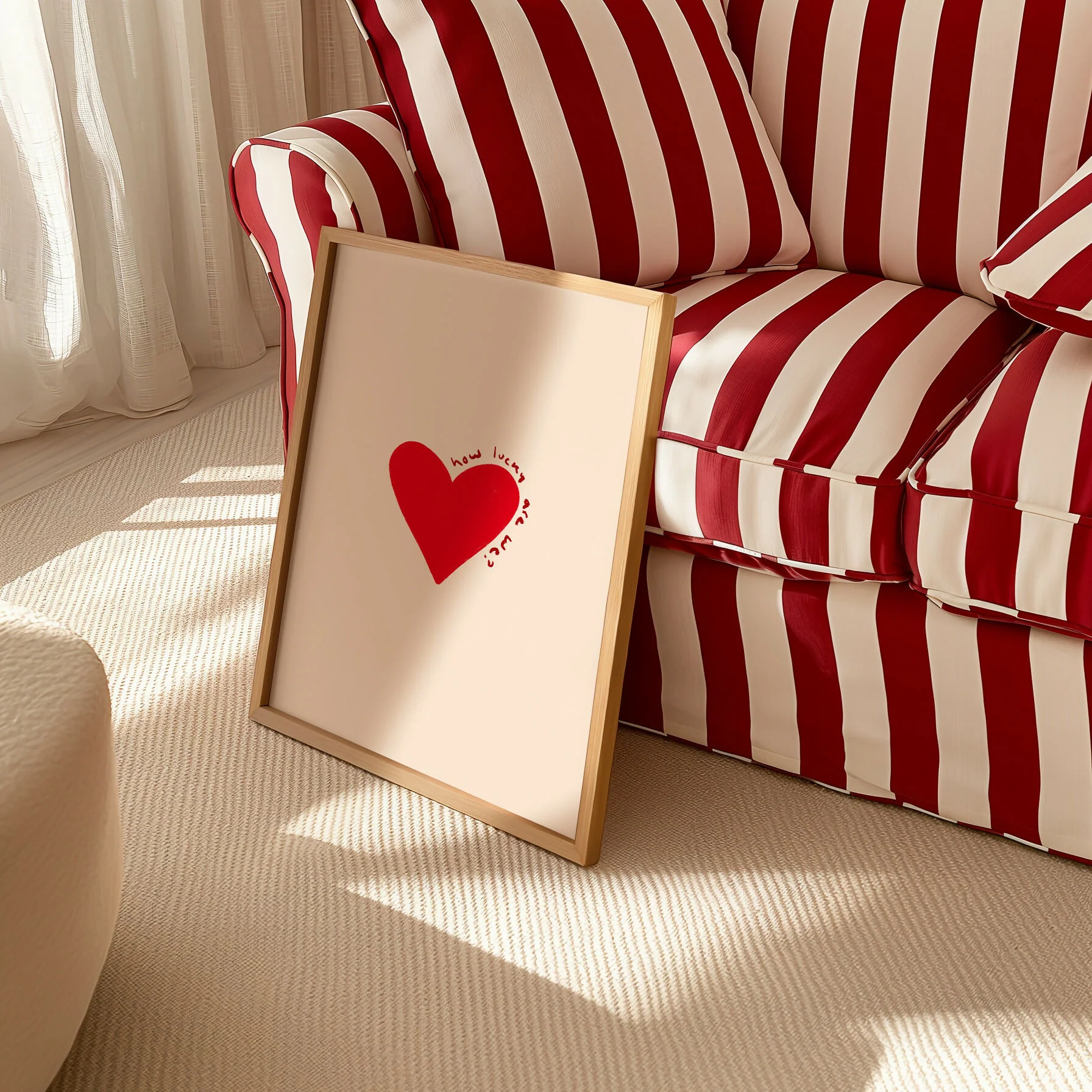 How Lucky Are We – Hand Drawn Red Love Print