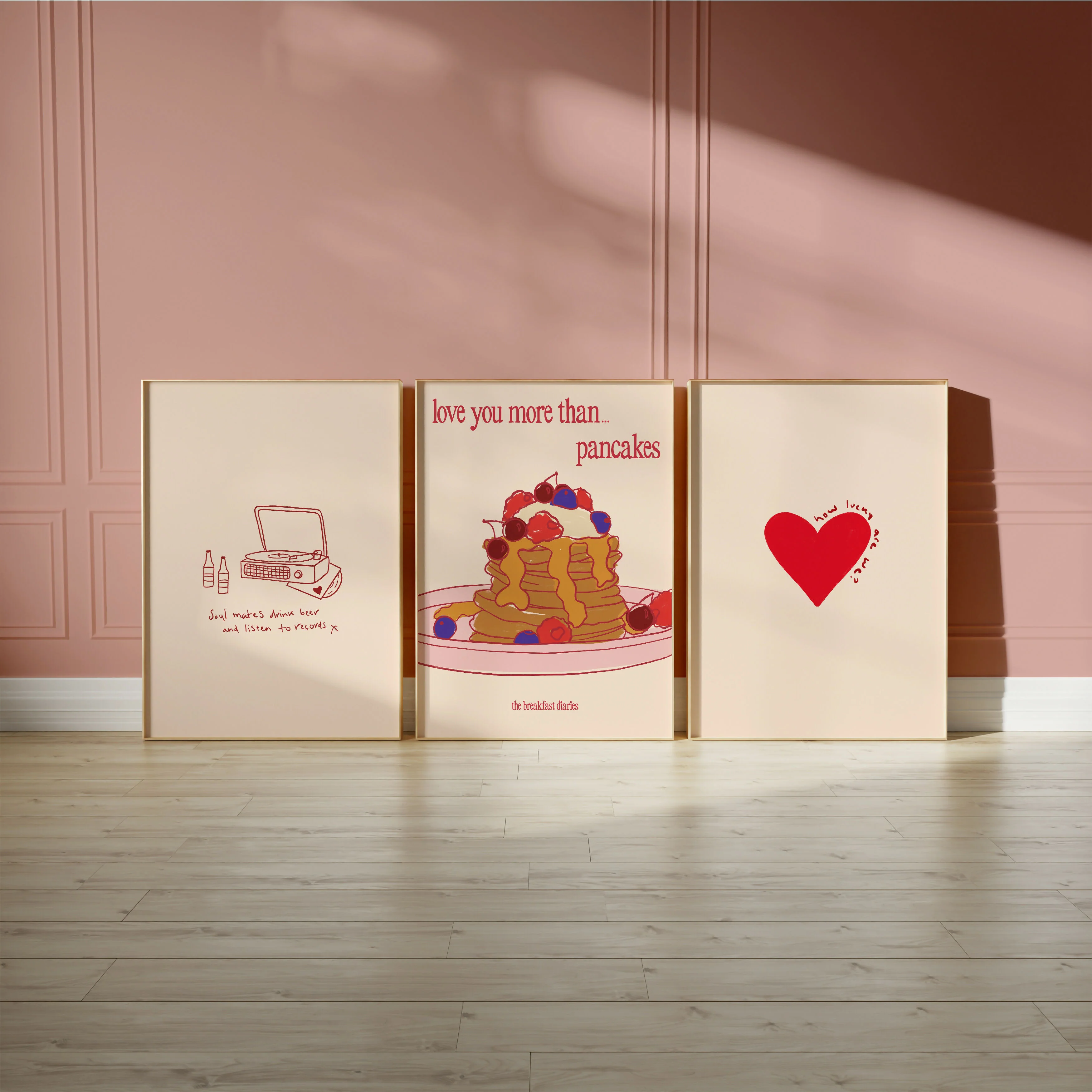 How Lucky Are We – Hand Drawn Red Love Print - Image 7