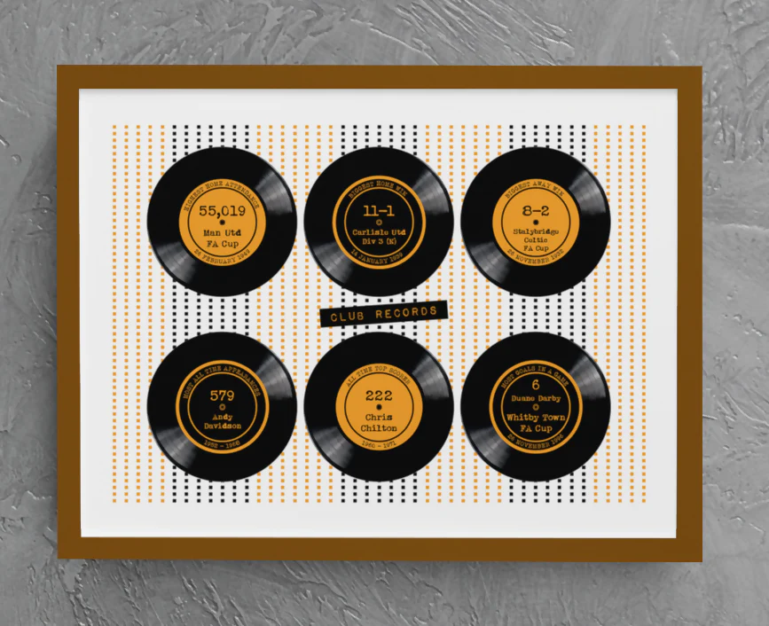 Hull City Art Print CLUB RECORDS Design - Image 2