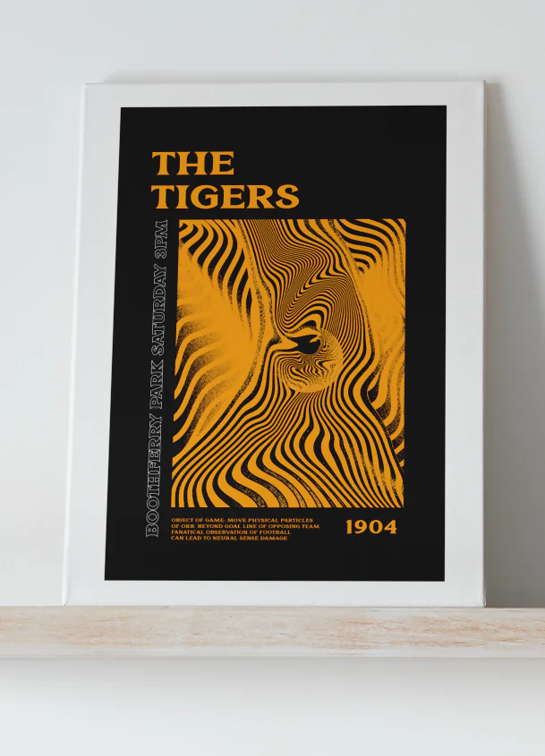 Hull City Art Print PSYCHEDELIC Design in Black