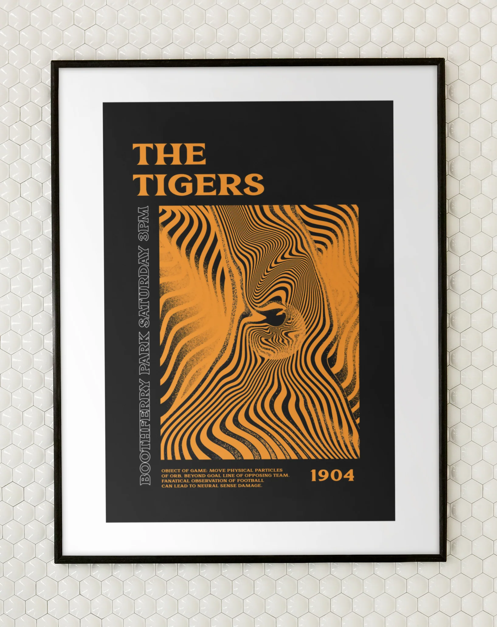 Hull City Art Print PSYCHEDELIC Design in Black - Image 5