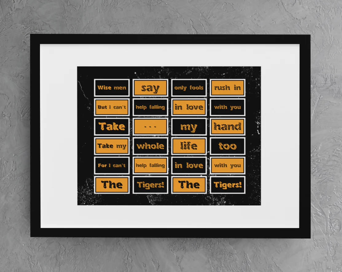 Hull City Art Print WISE MEN SAY LYRICS Design - Image 4
