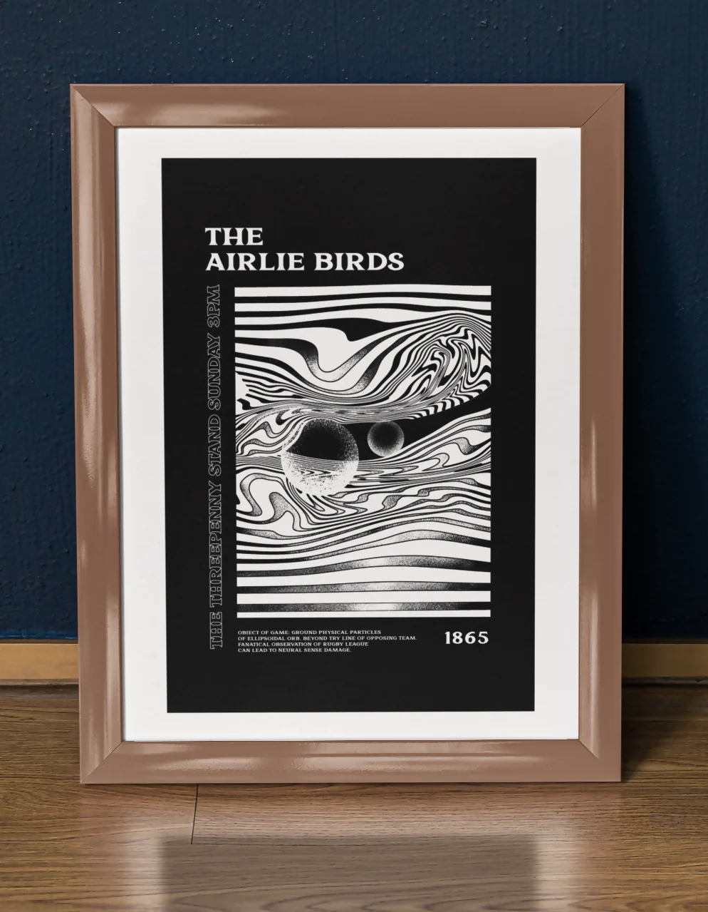 Hull FC Art Print PSYCHEDELIC Design in Black - Image 2