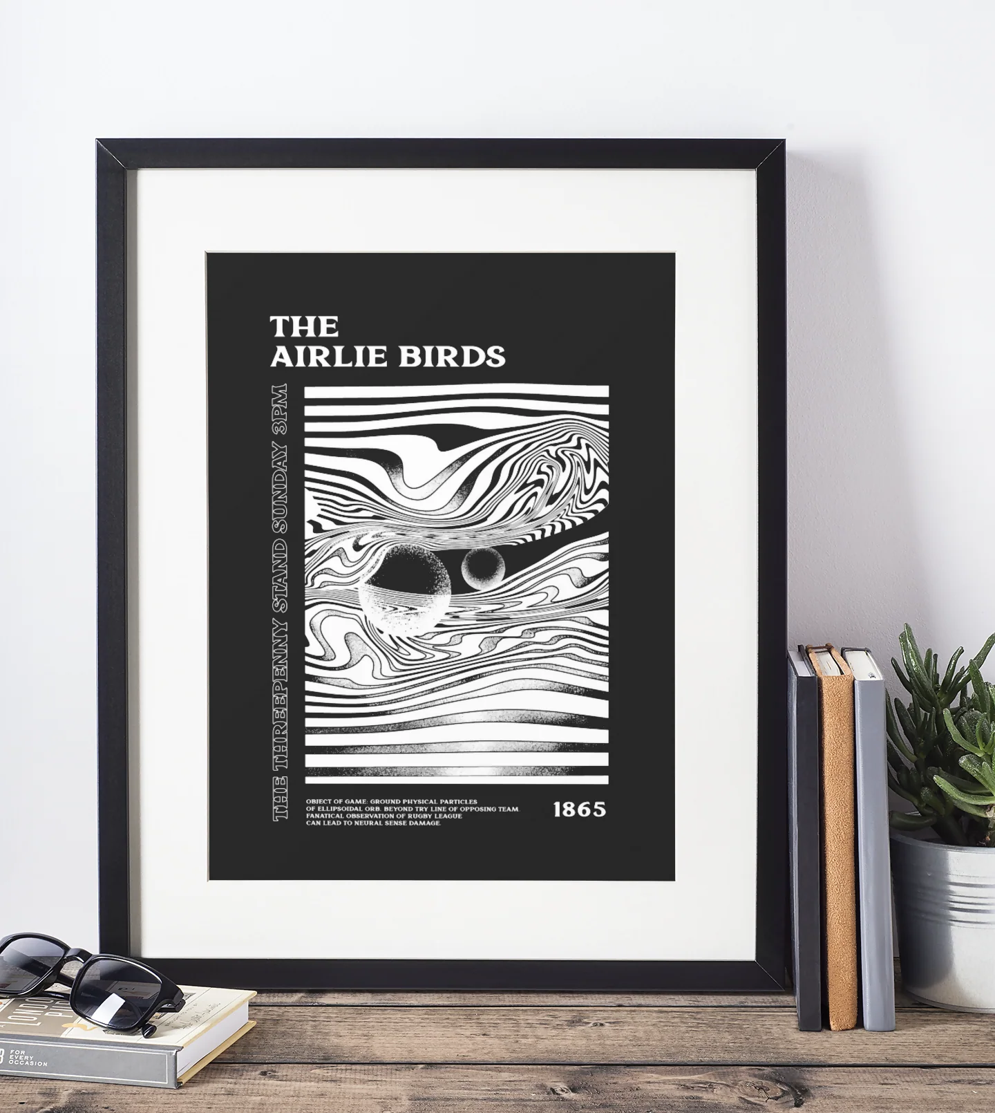 Hull FC Art Print PSYCHEDELIC Design in Black - Image 3