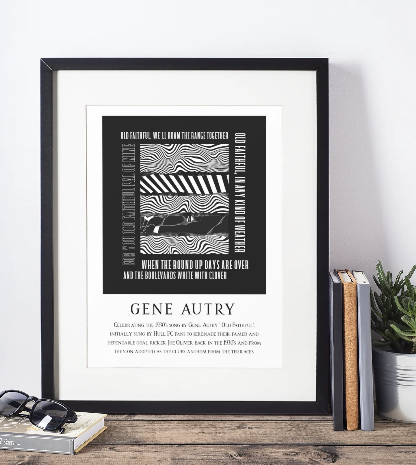 Hull FC Art Print OLD FAITHFUL LYRICS Design in Black - Image 3