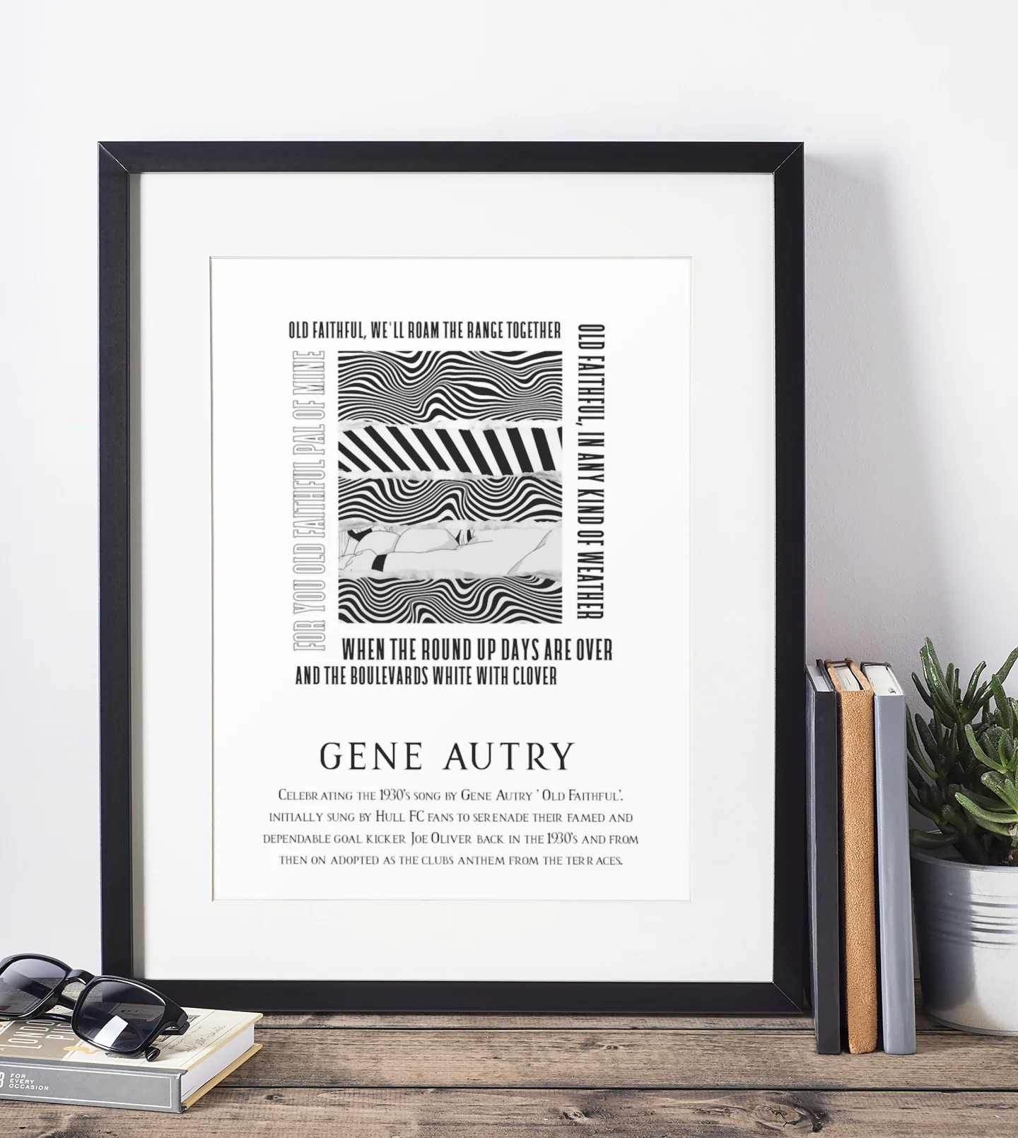 Hull FC Art Print OLD FAITHFUL LYRICS Design in White - Image 3