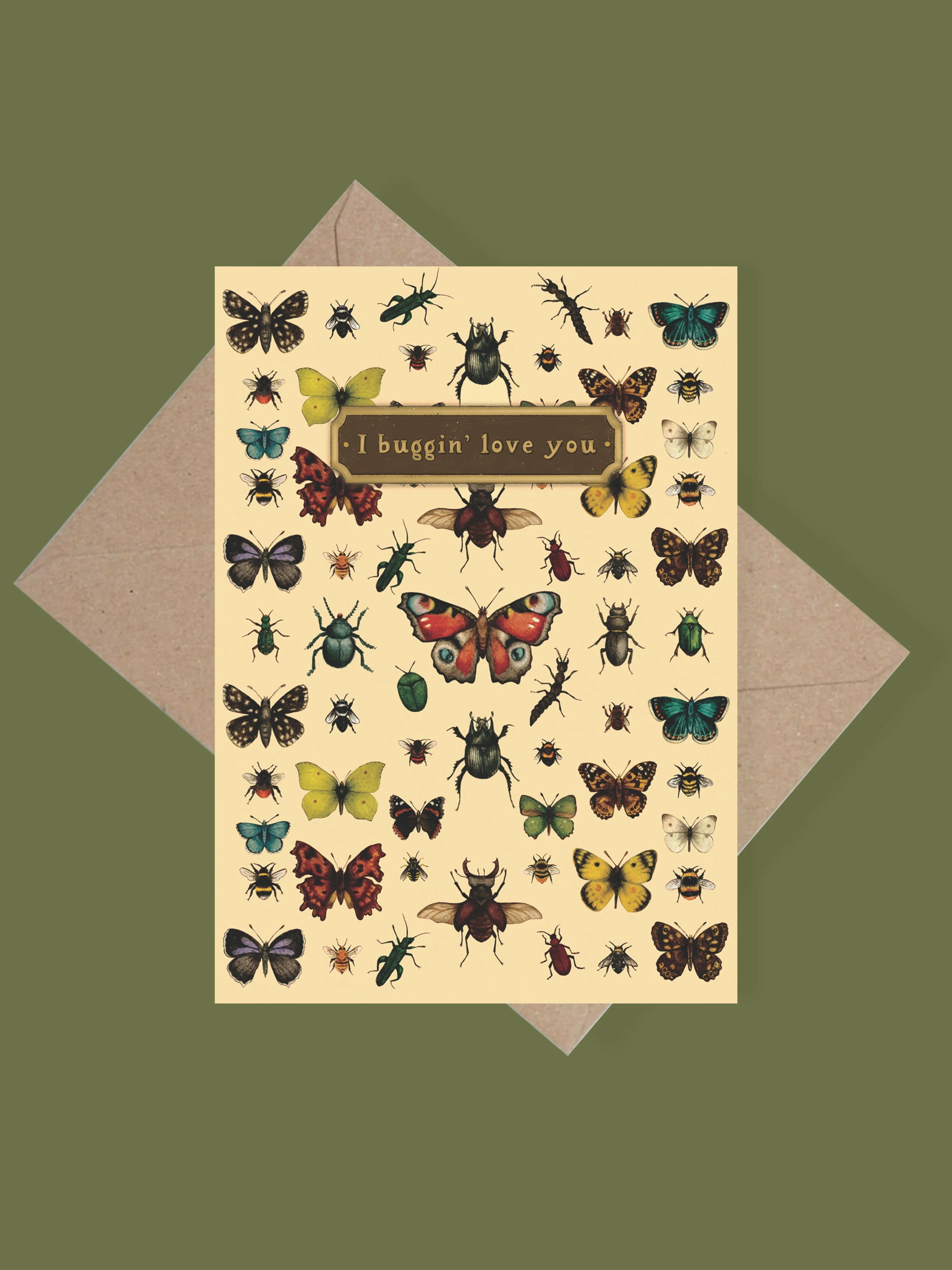 I Buggin' Love You Insect Greetings Card