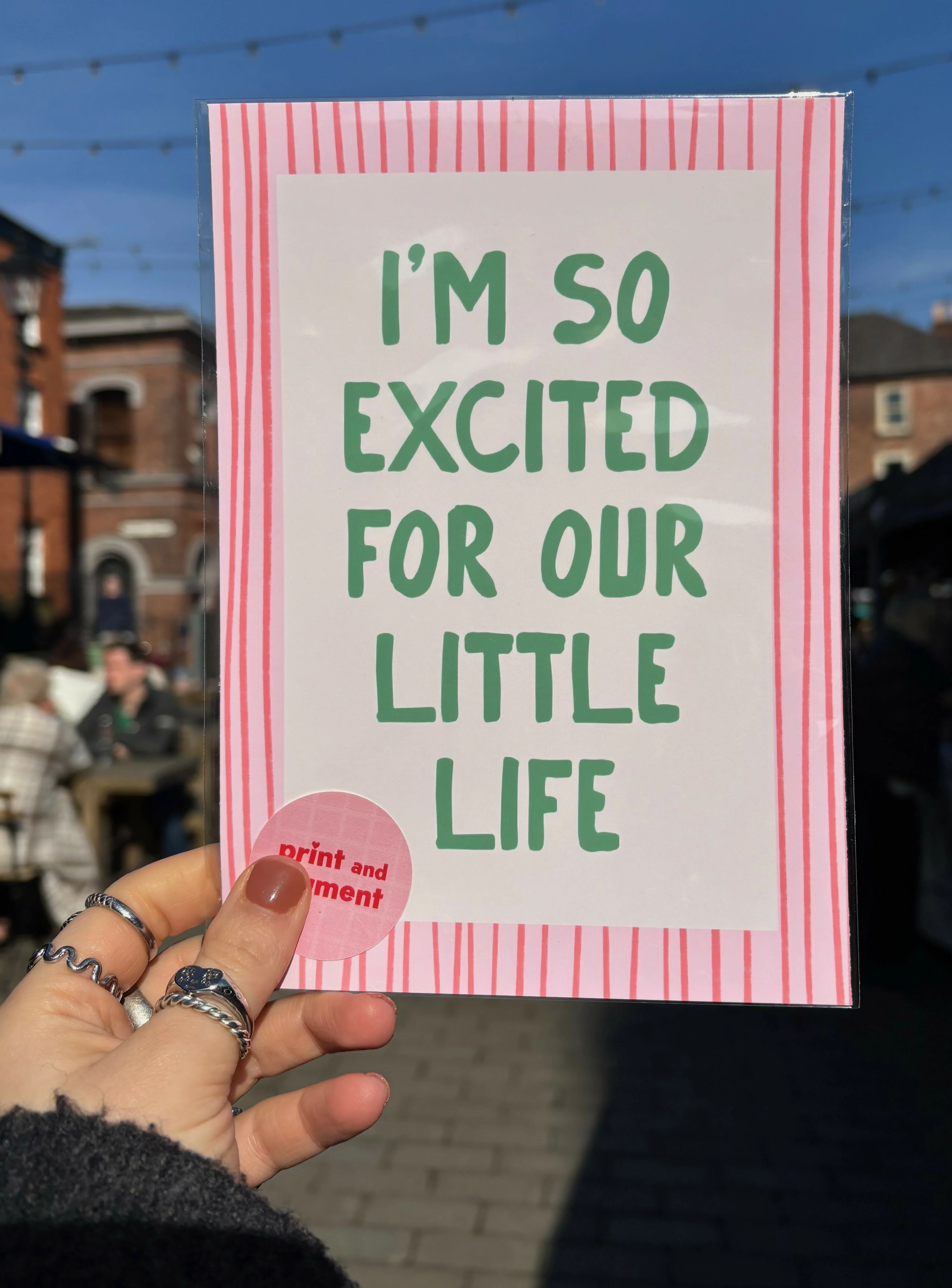 I’m So Excited for Our Little Life – Cute Pink Print - Image 2