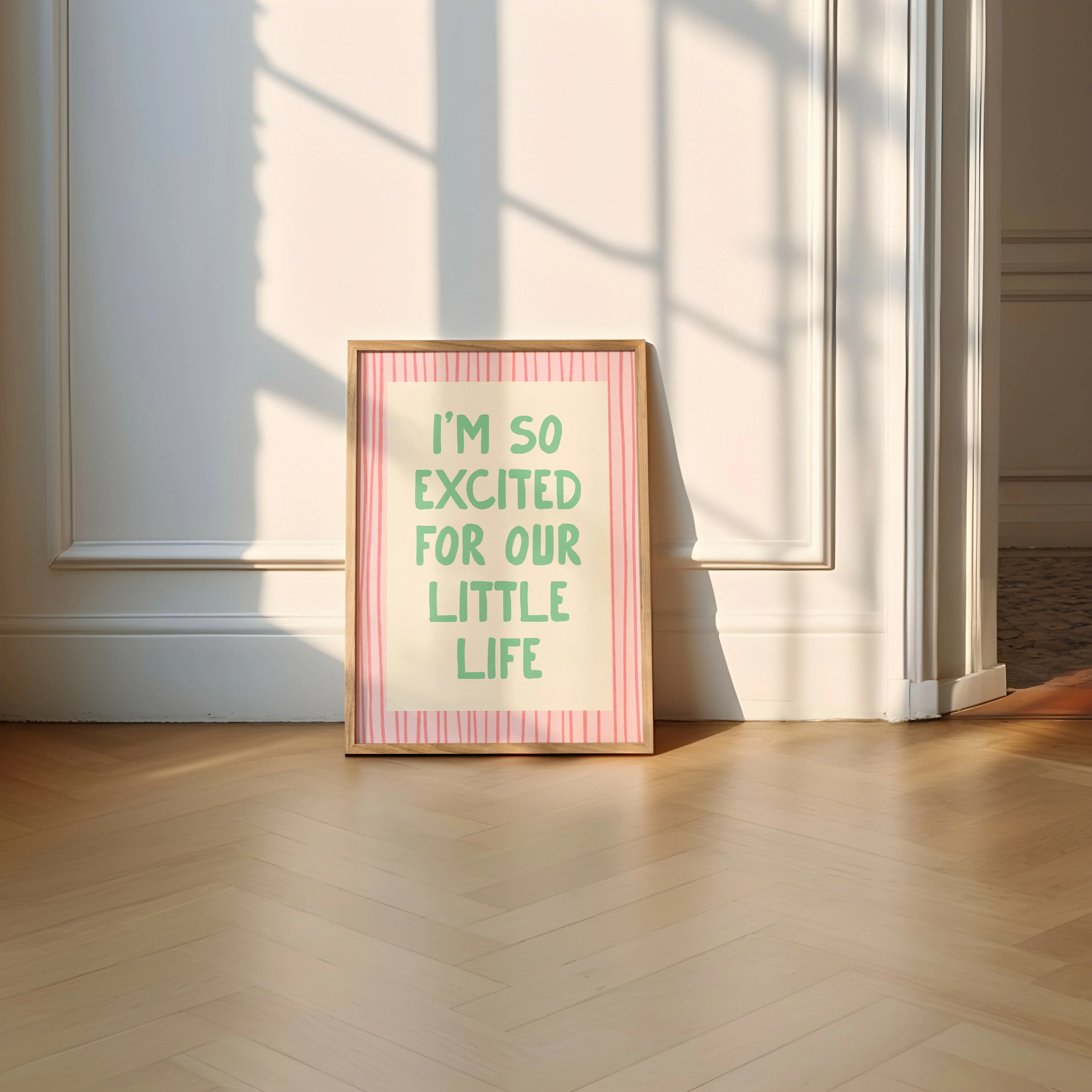 I’m So Excited for Our Little Life – Cute Pink Print - Image 3