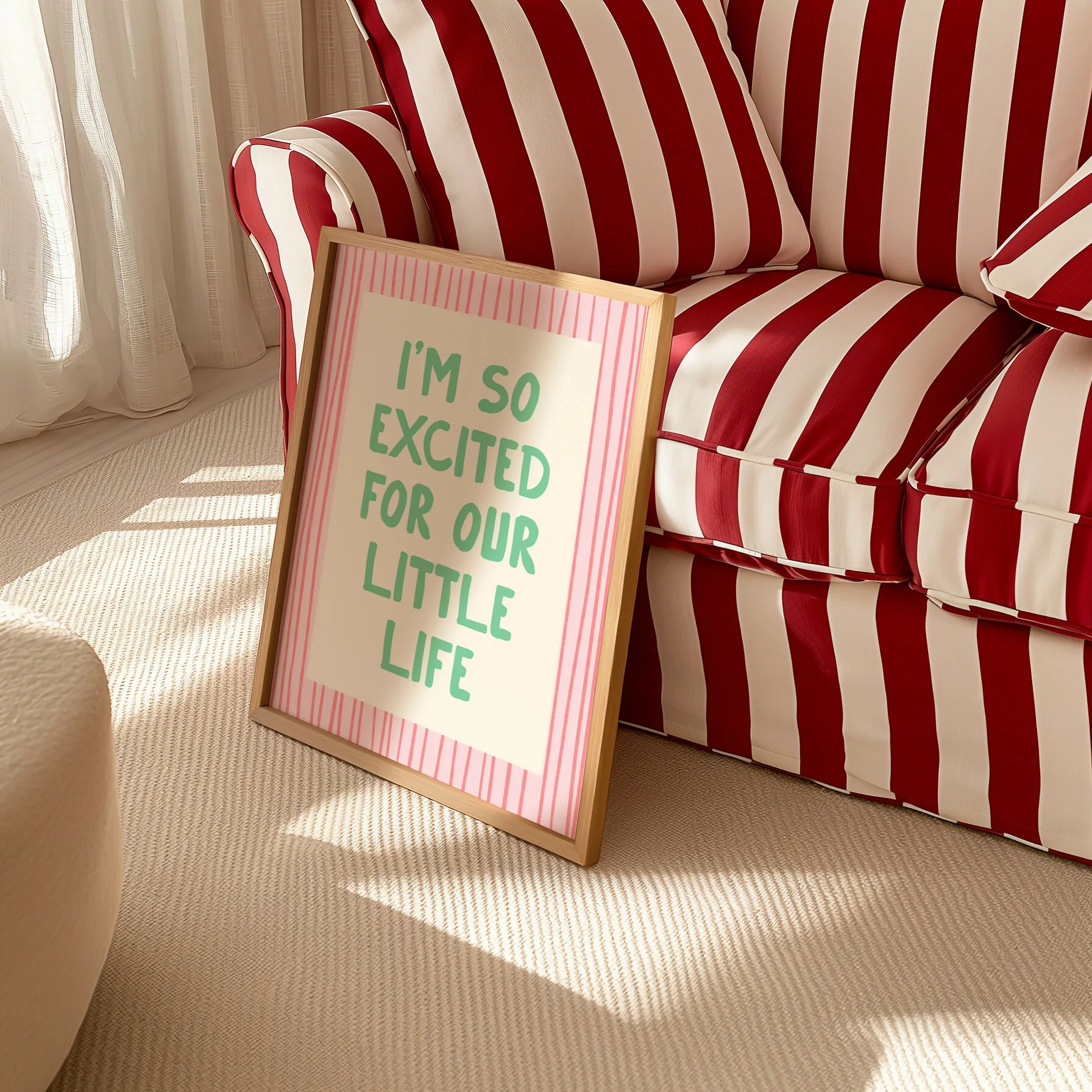I’m So Excited for Our Little Life – Cute Pink Print - Image 4