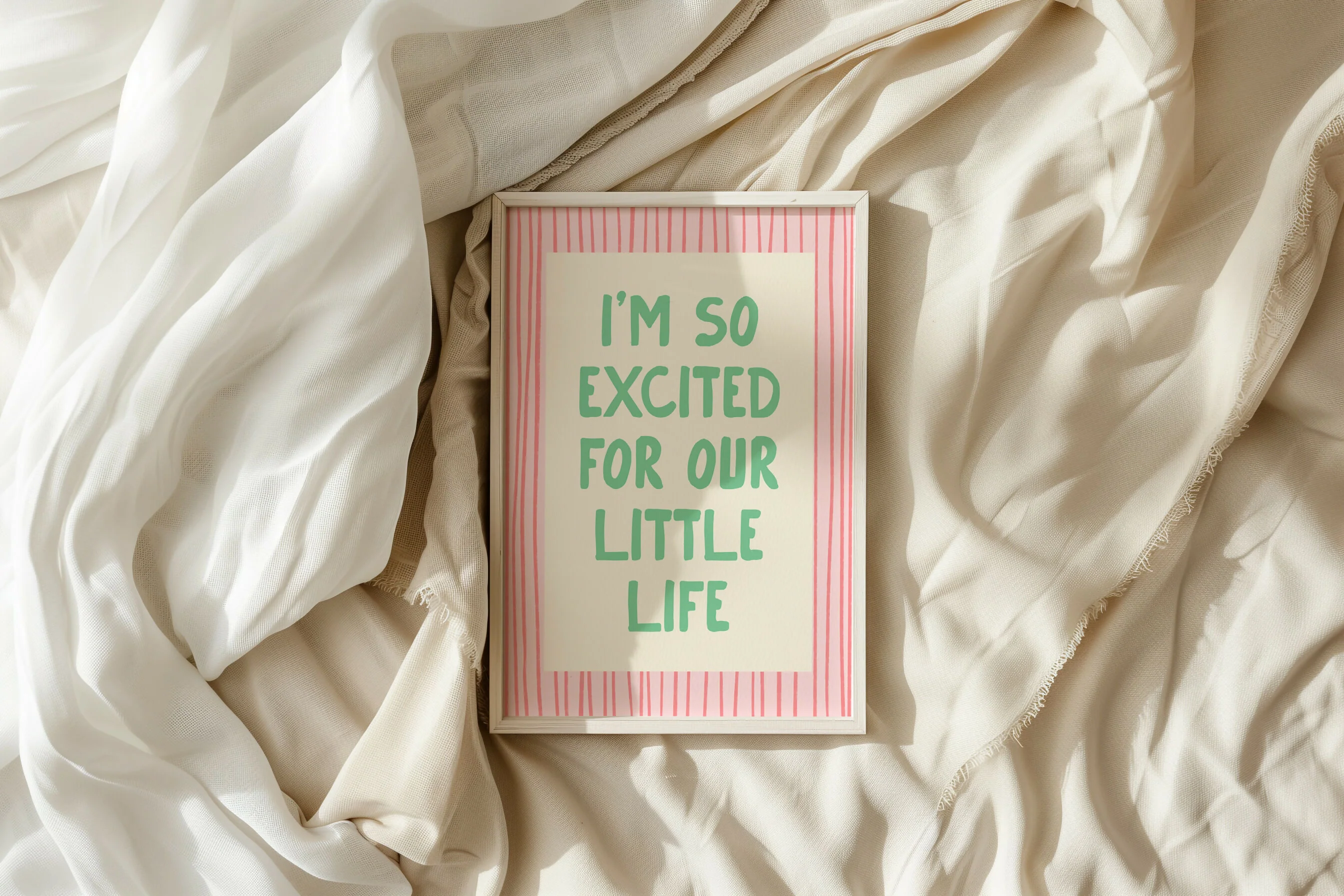 I’m So Excited for Our Little Life – Cute Pink Print - Image 5