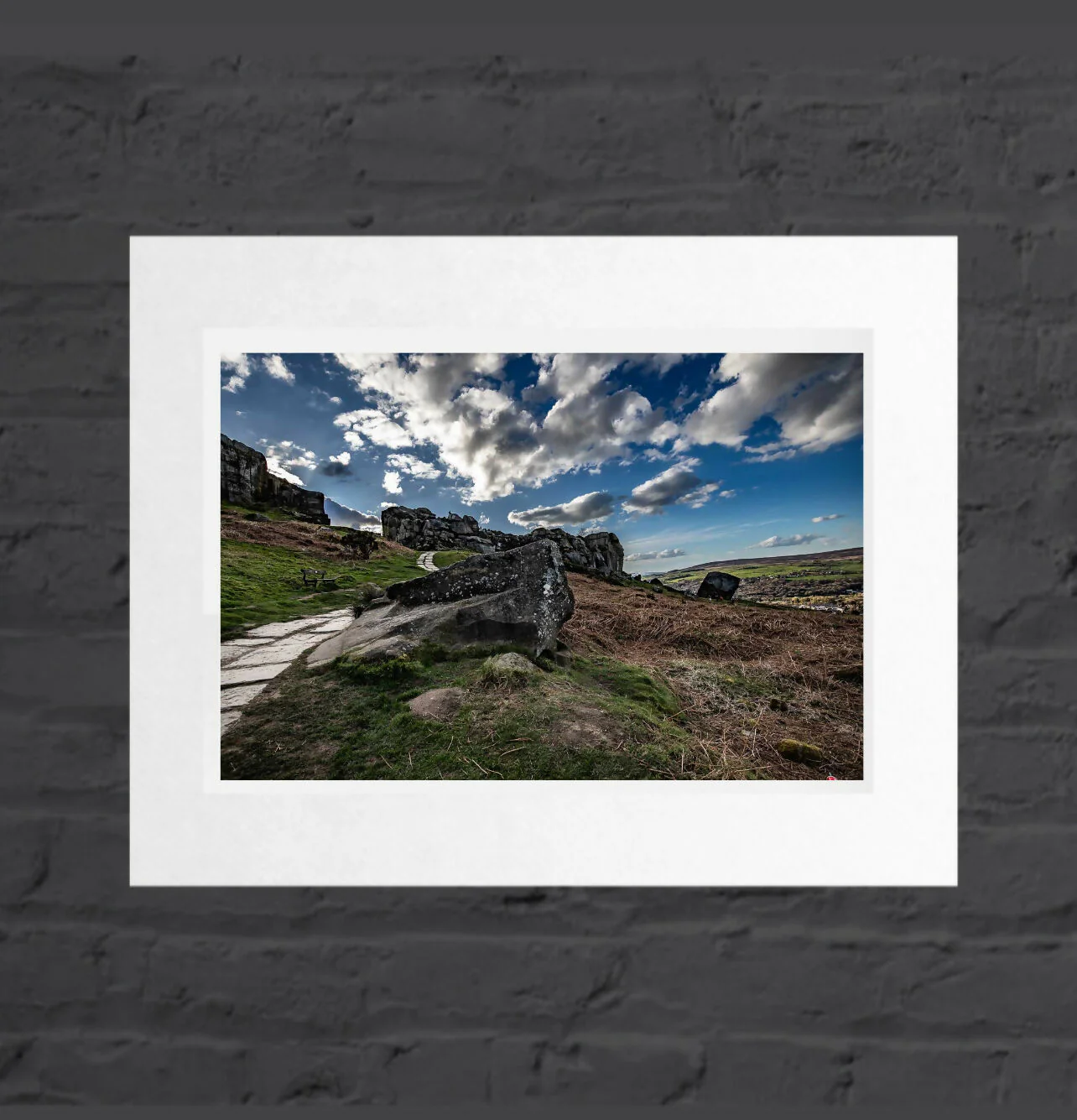 Ilkley Moor 'Spring View', Mounted Photographic Print