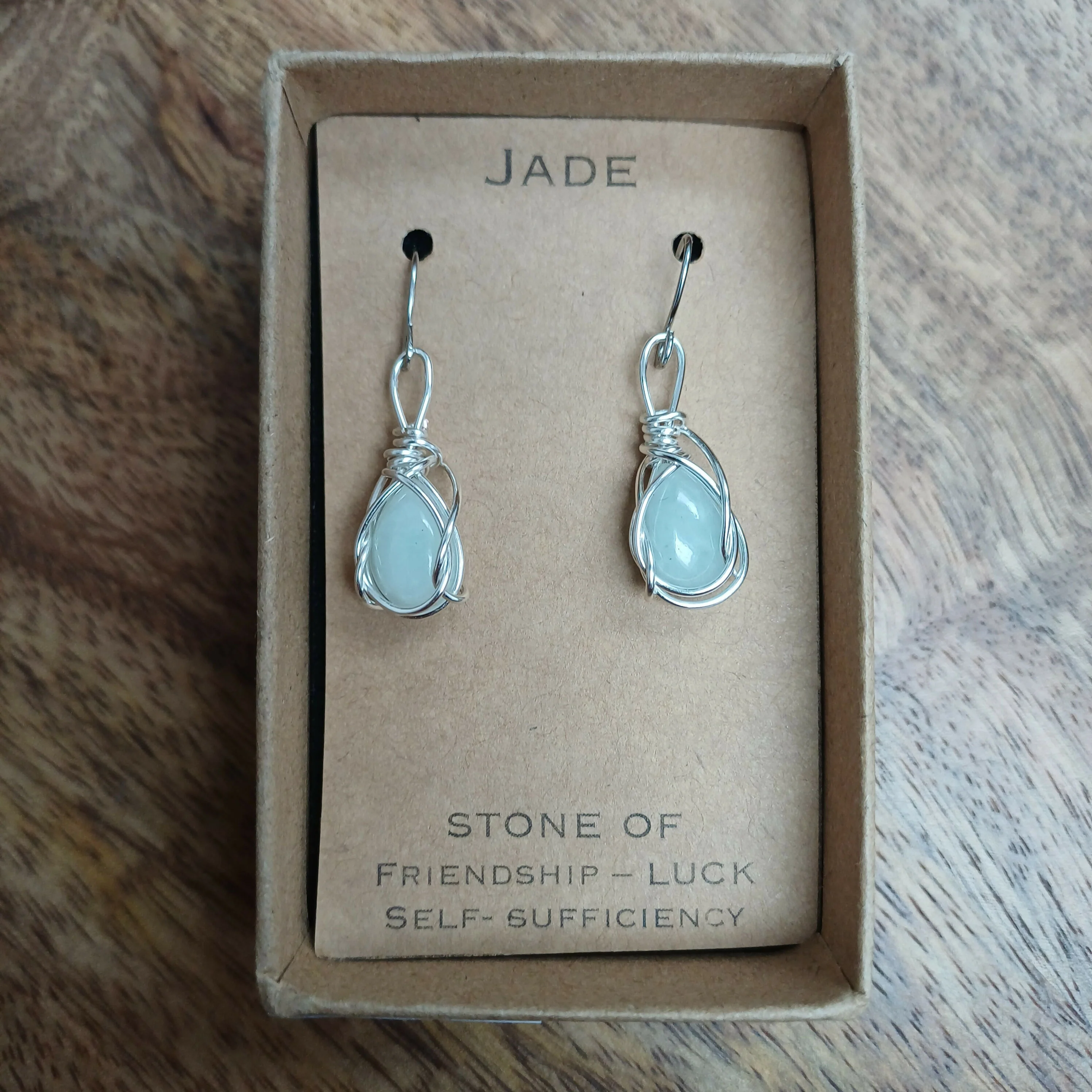 Jade Wire Wrapped Earrings