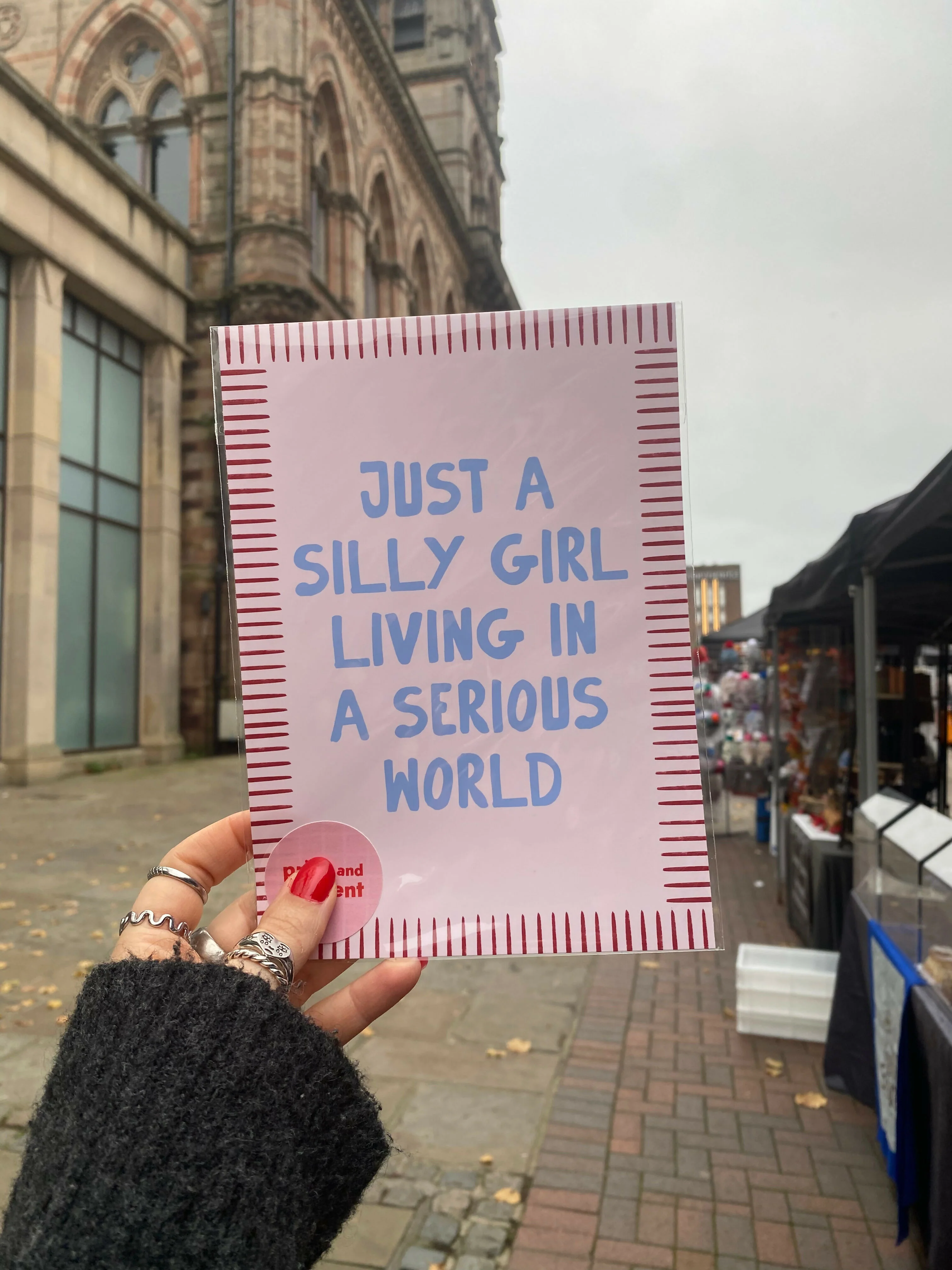 Just A Silly Girl Living In A Serious World – Stripey Print - Image 2