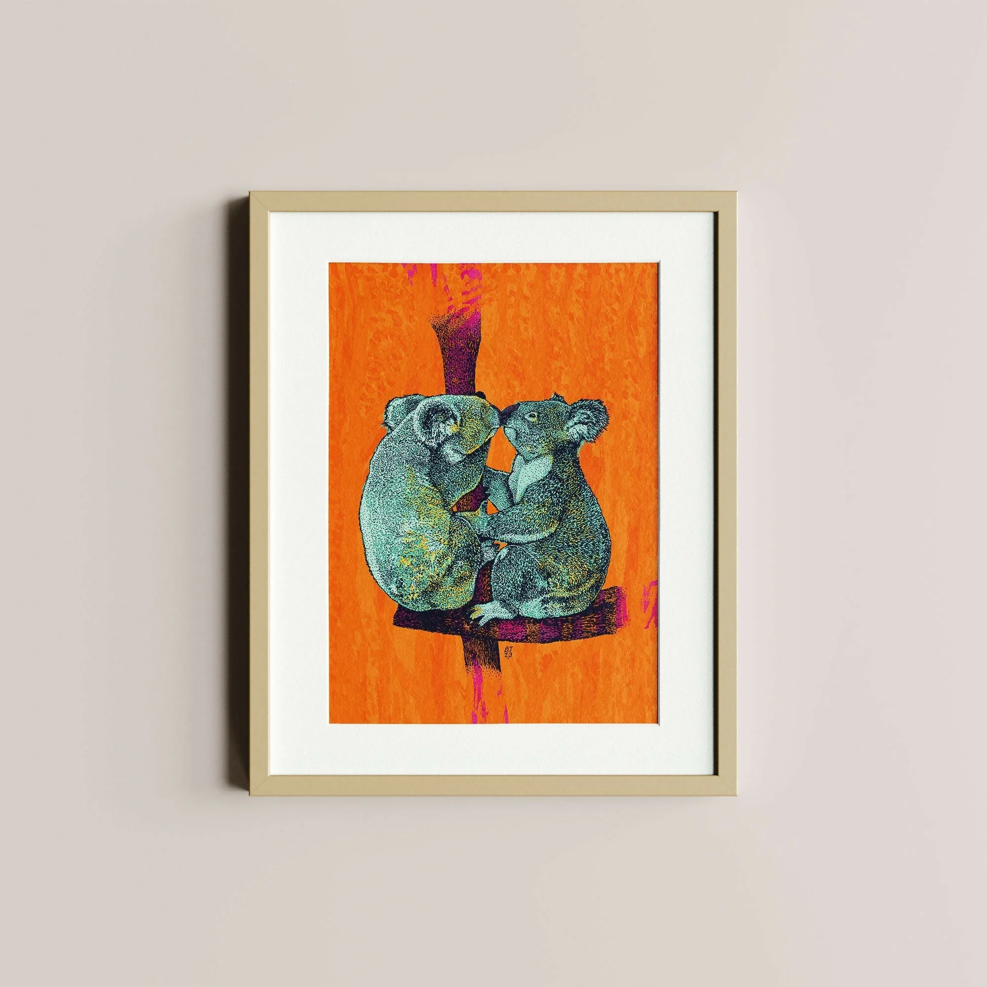 Koala Kiss Art Print - Image 2