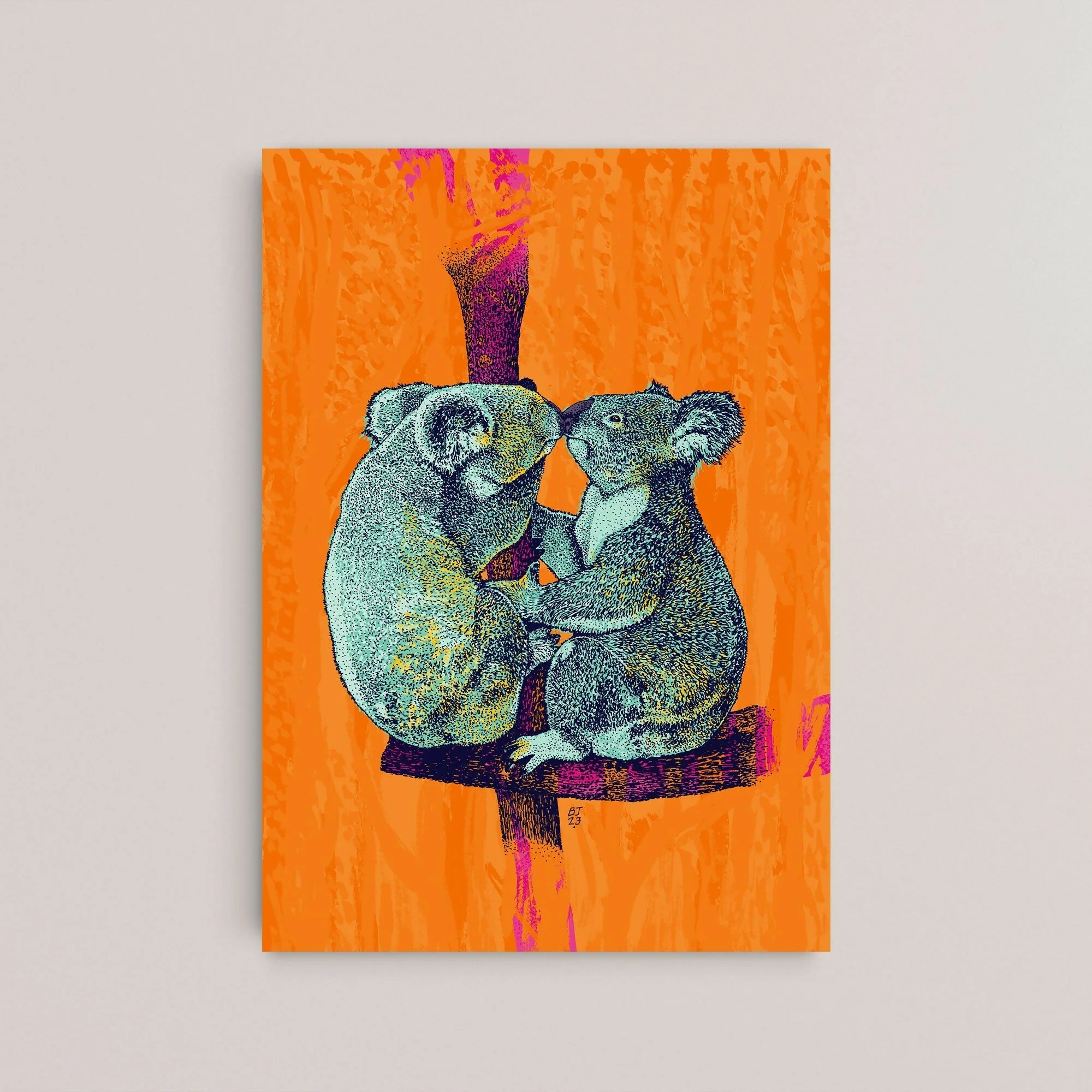 Koala Kiss Art Print - Image 3