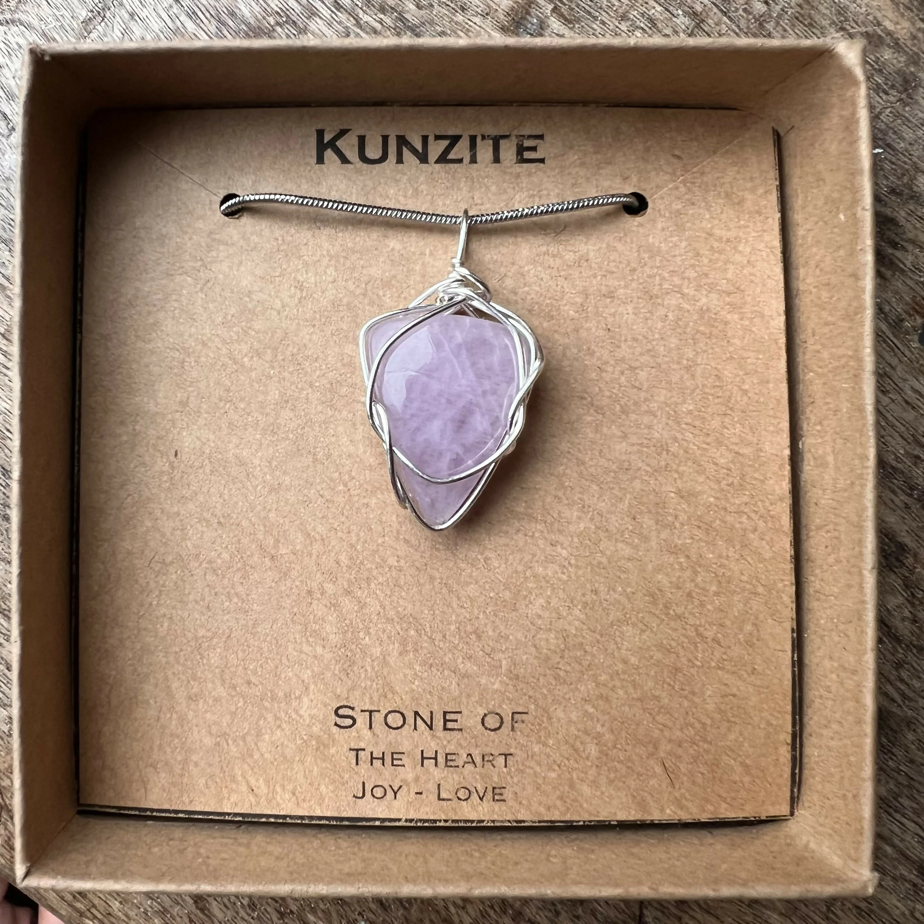 Kunzite Wire Wrapped Pendant