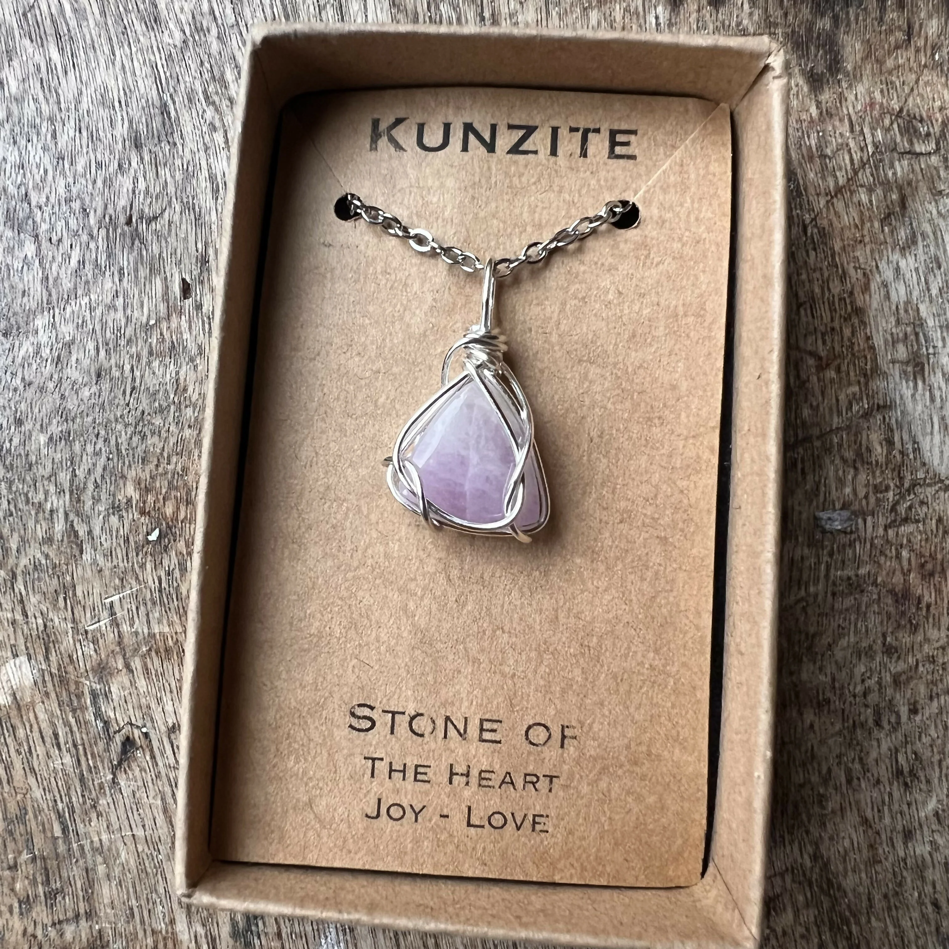 Kunzite Wire Wrapped Pendant