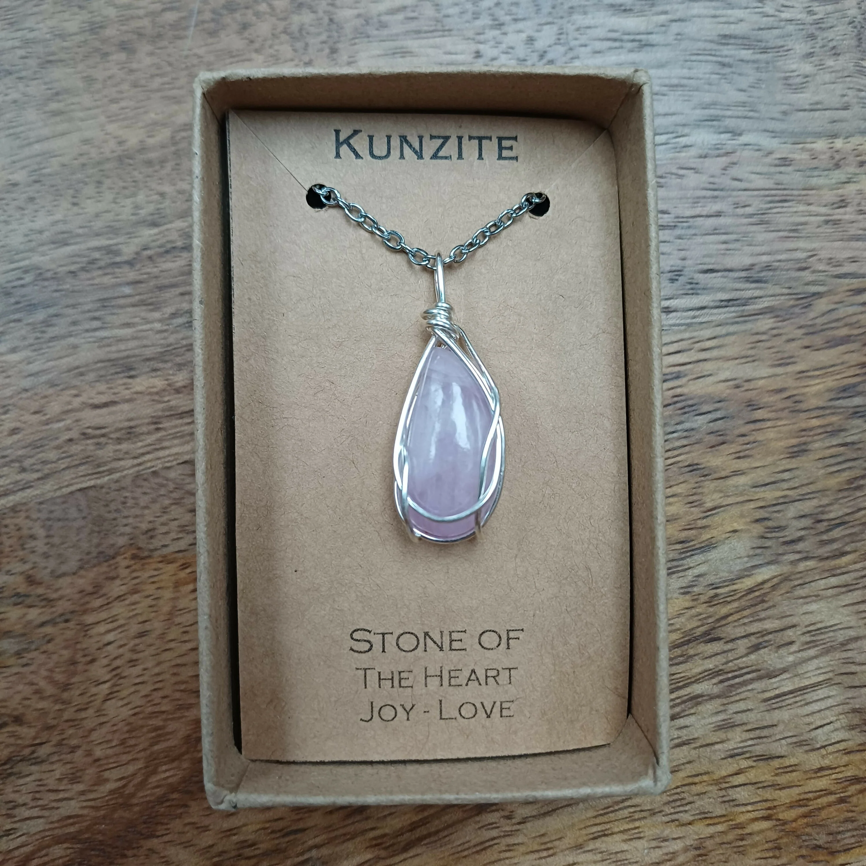 Kunzite Wire Wrapped Pendant