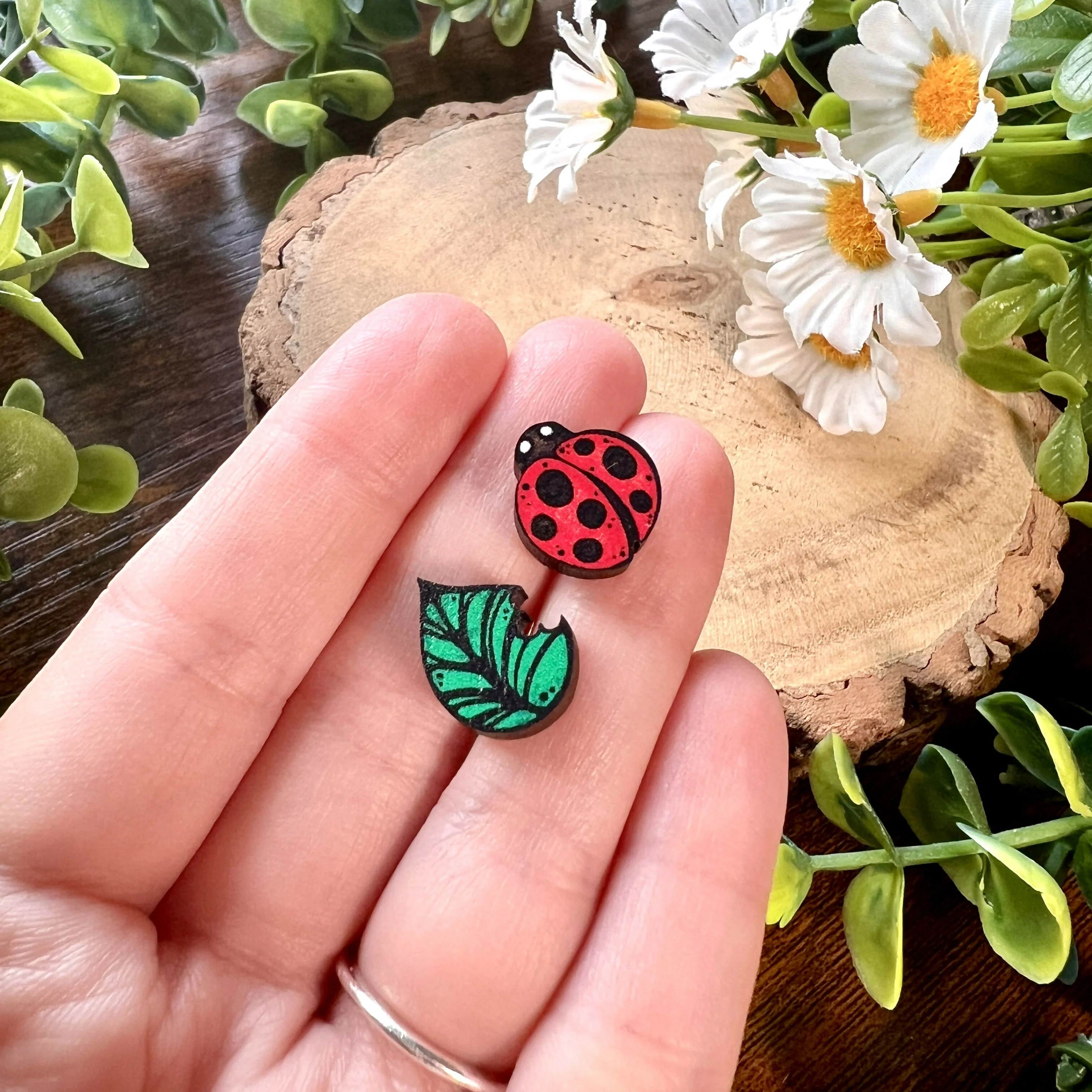 Ladybird Wooden Earrings - Image 6