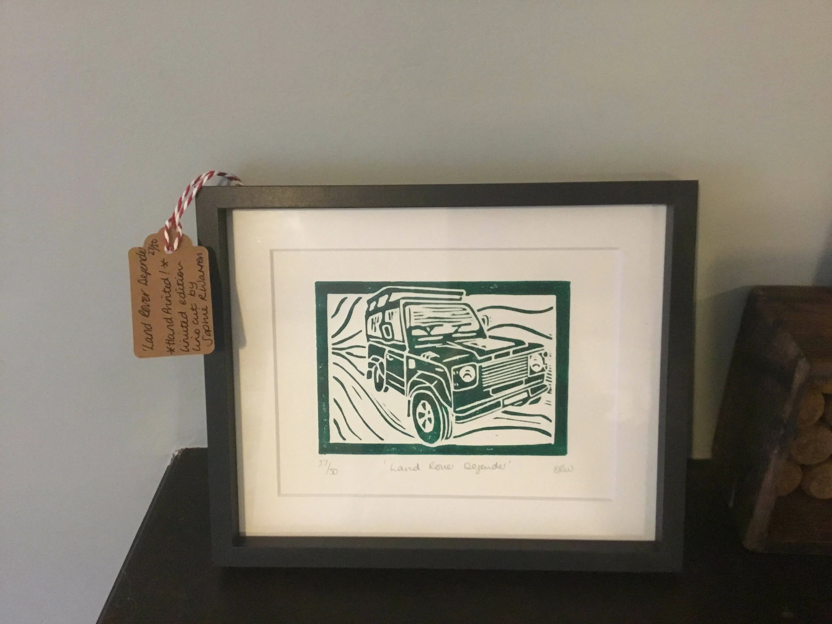 Land Rover Defender Framed Lino Cut Print - Image 17