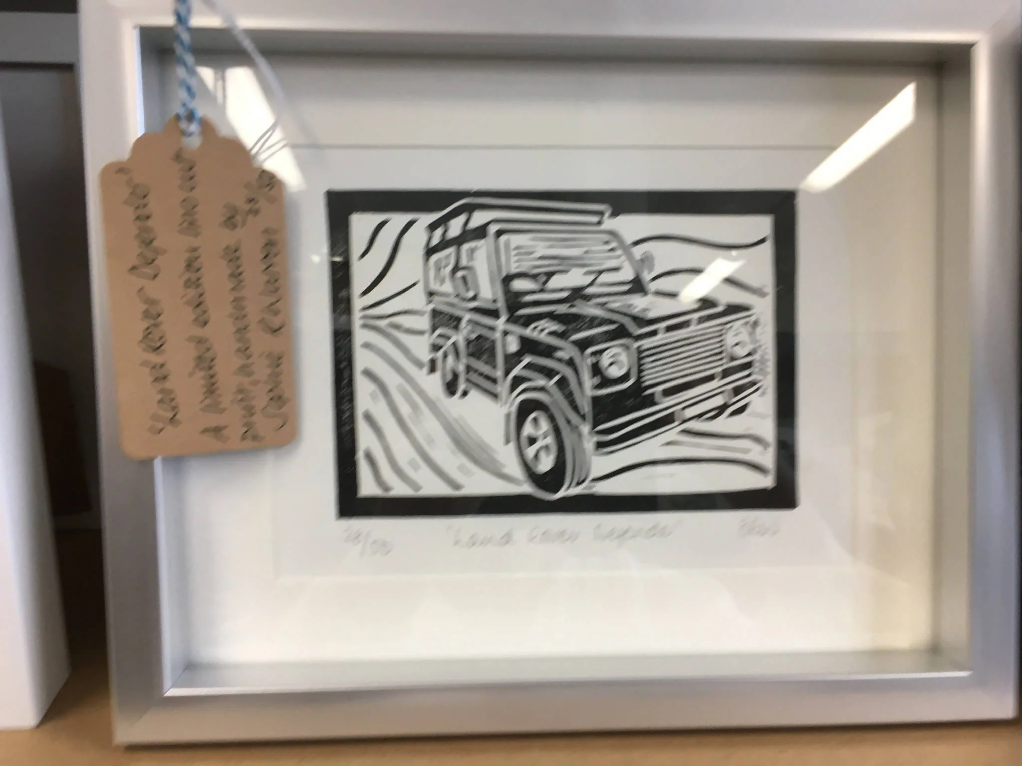 Land Rover Defender Framed Lino Cut Print - Image 4