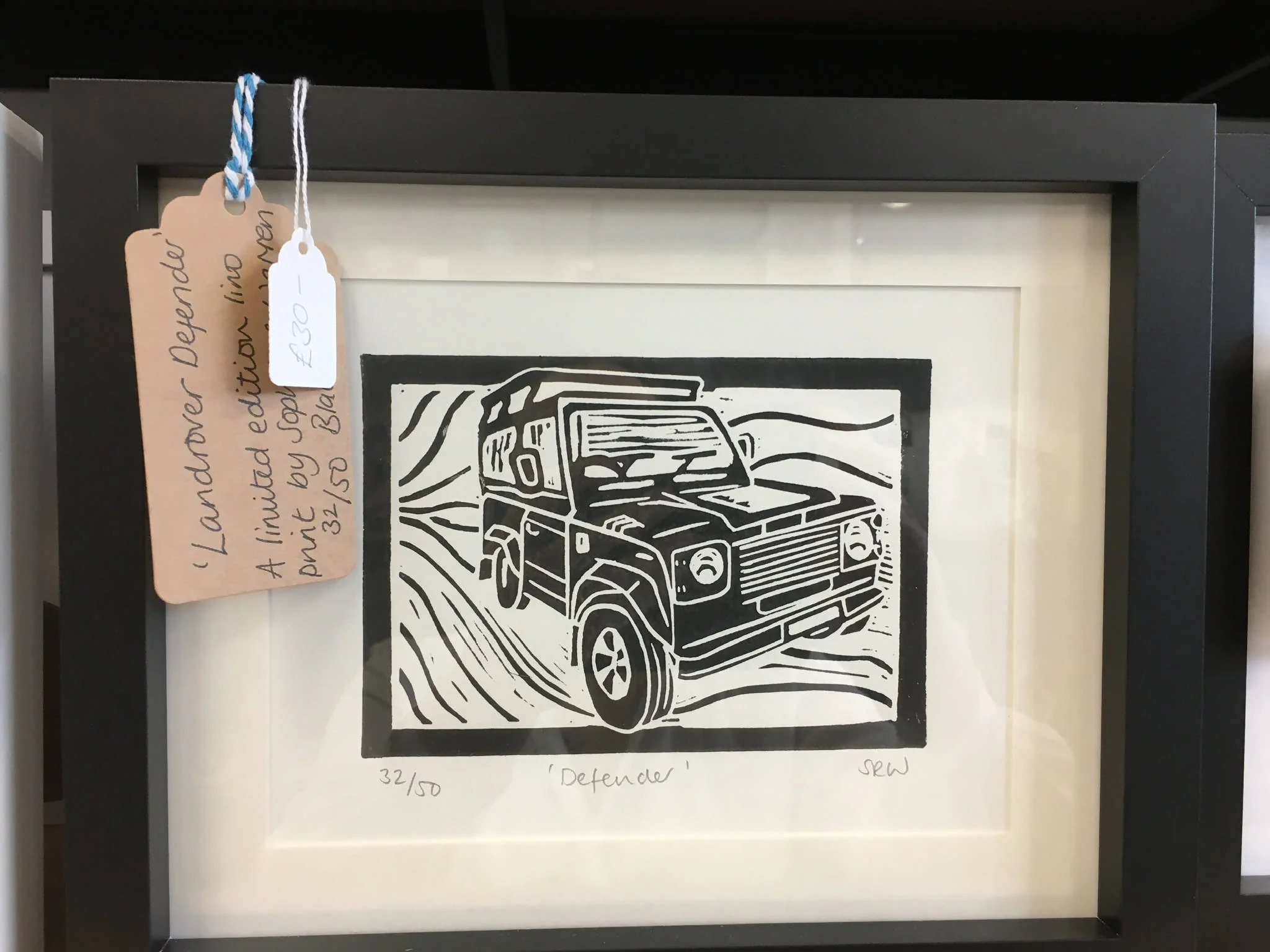 Land Rover Defender Framed Lino Cut Print - Image 7