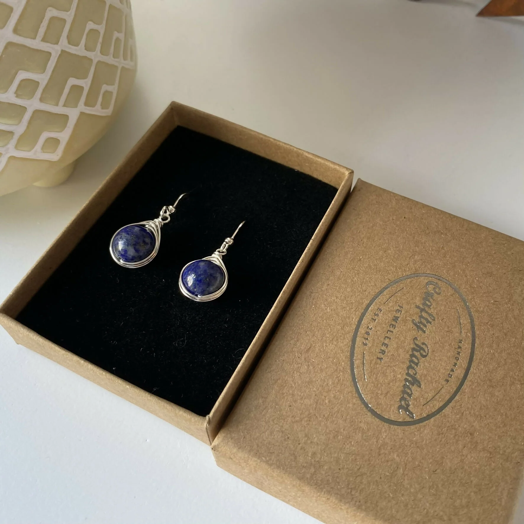 Lapis Lazuli Drop Earrings, Sterling Silver - Image 8