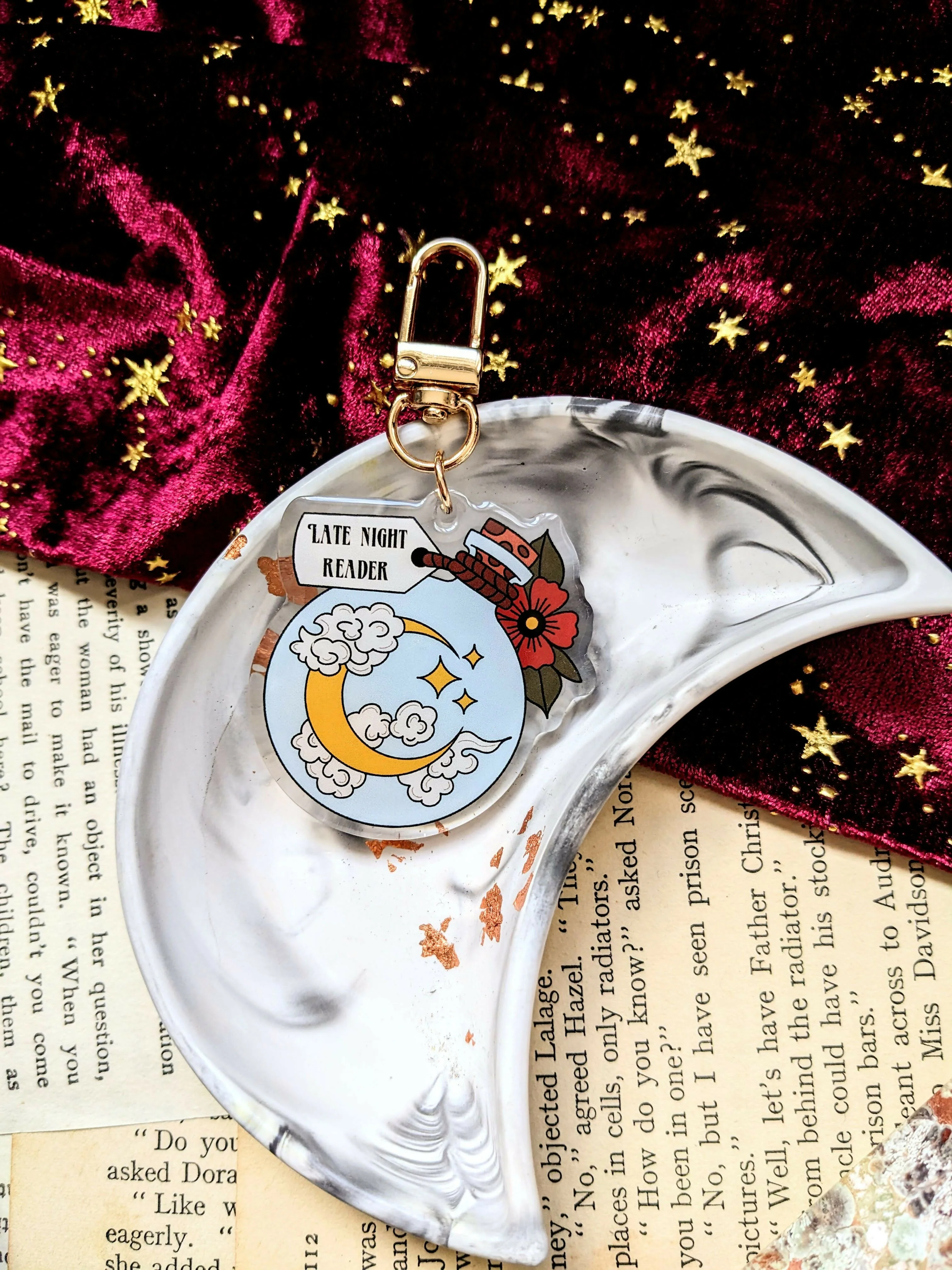 Late Night Reader Keyring