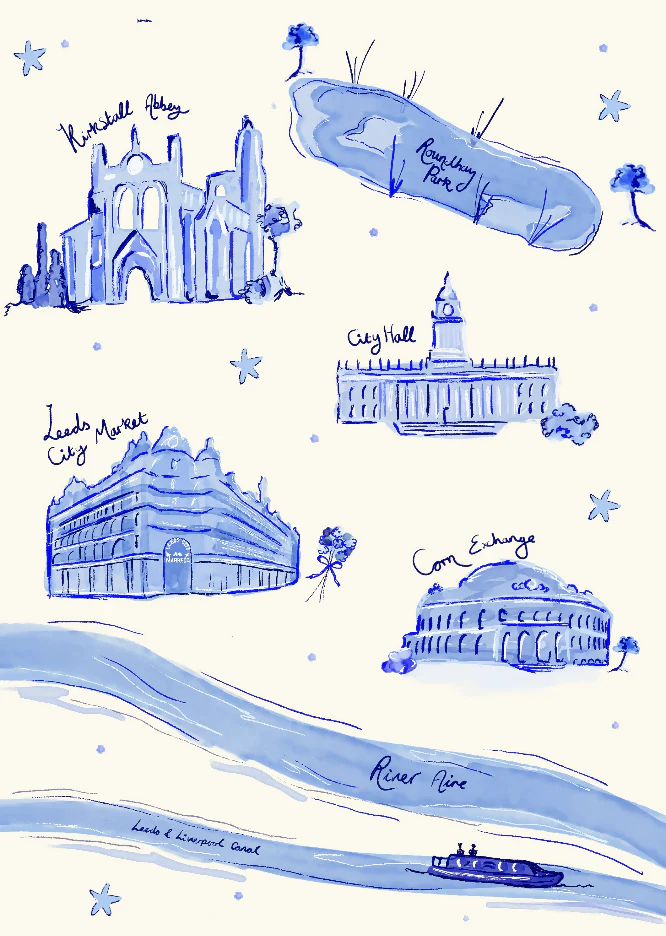 Leeds Landmark Sketch Style Print - Image 2