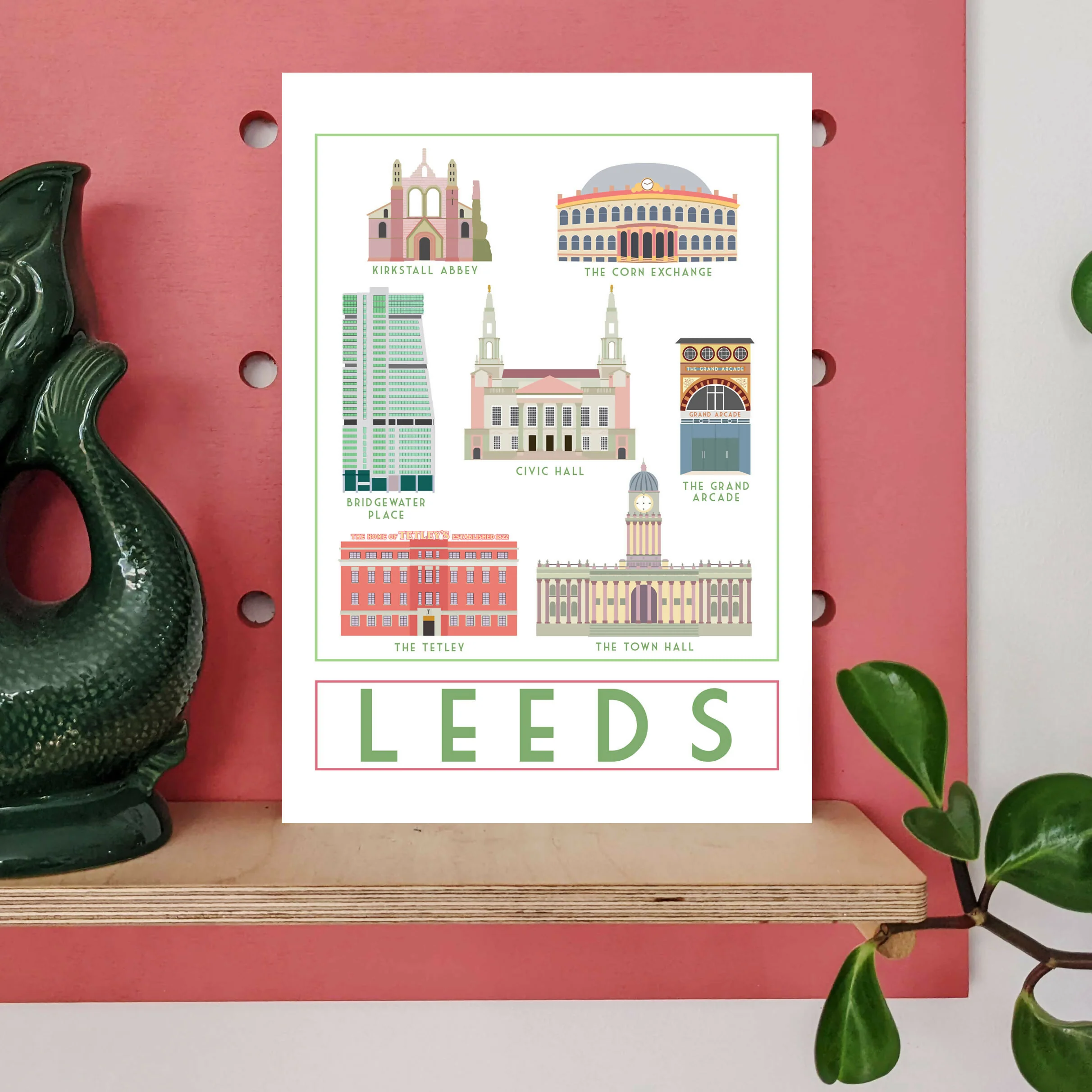 Leeds Landmarks Travel Poster - Image 2