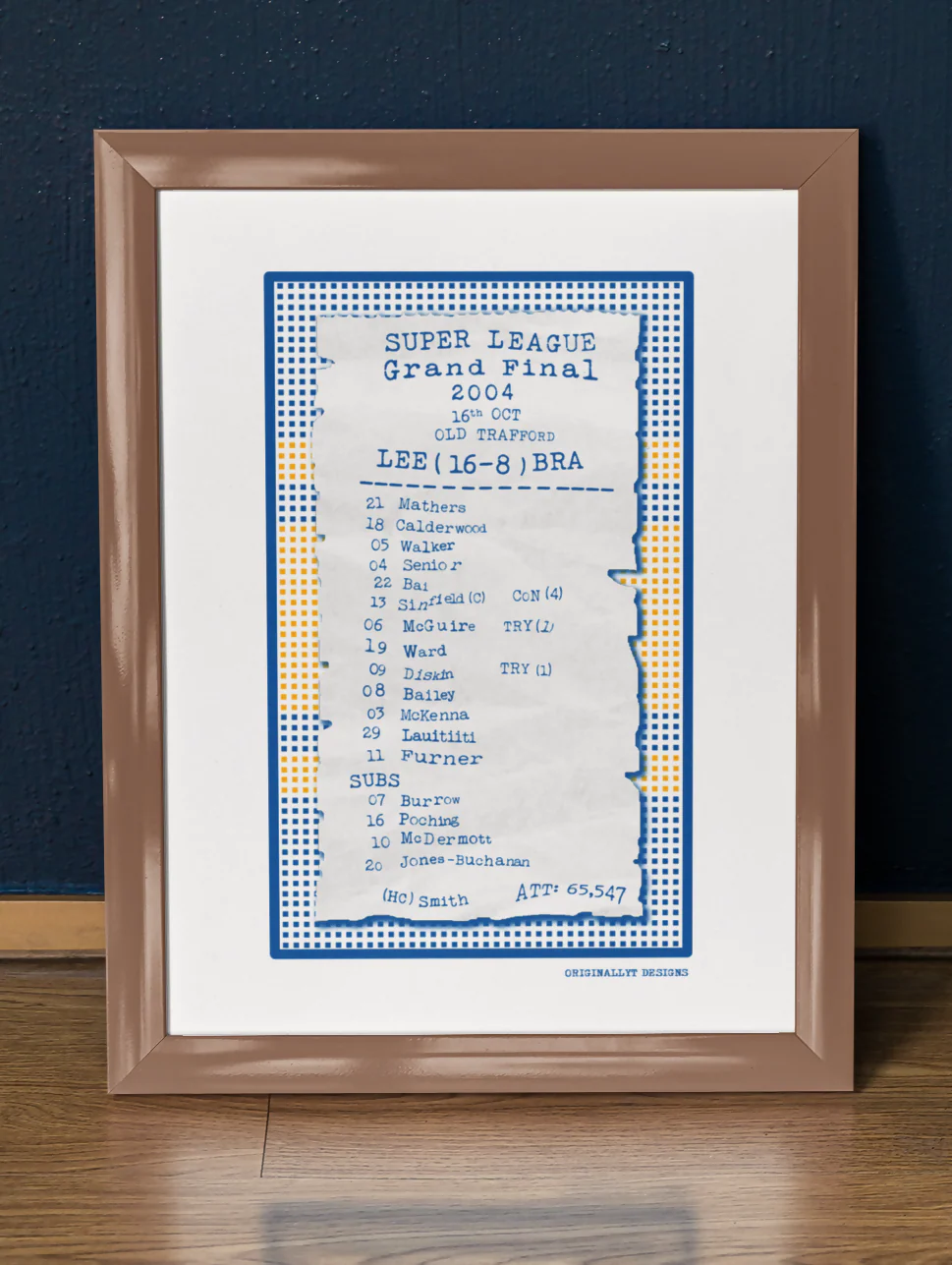 Leeds Rhinos Art Print RECEIPT Design - Image 2