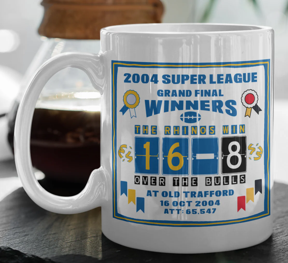Leeds Rhinos Mug SCORELINE Design - Image 2