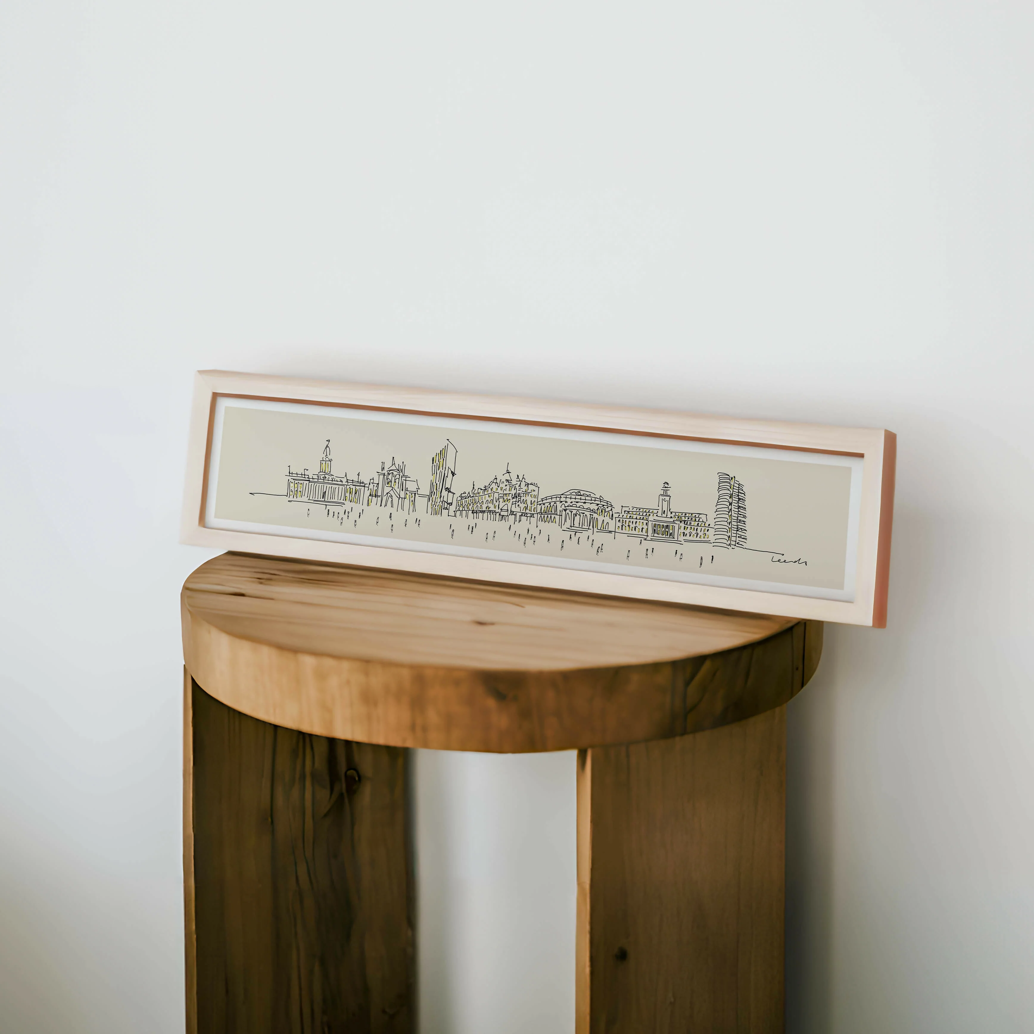 Leeds Skyline Panoramic Gold Details Art Print - Image 4