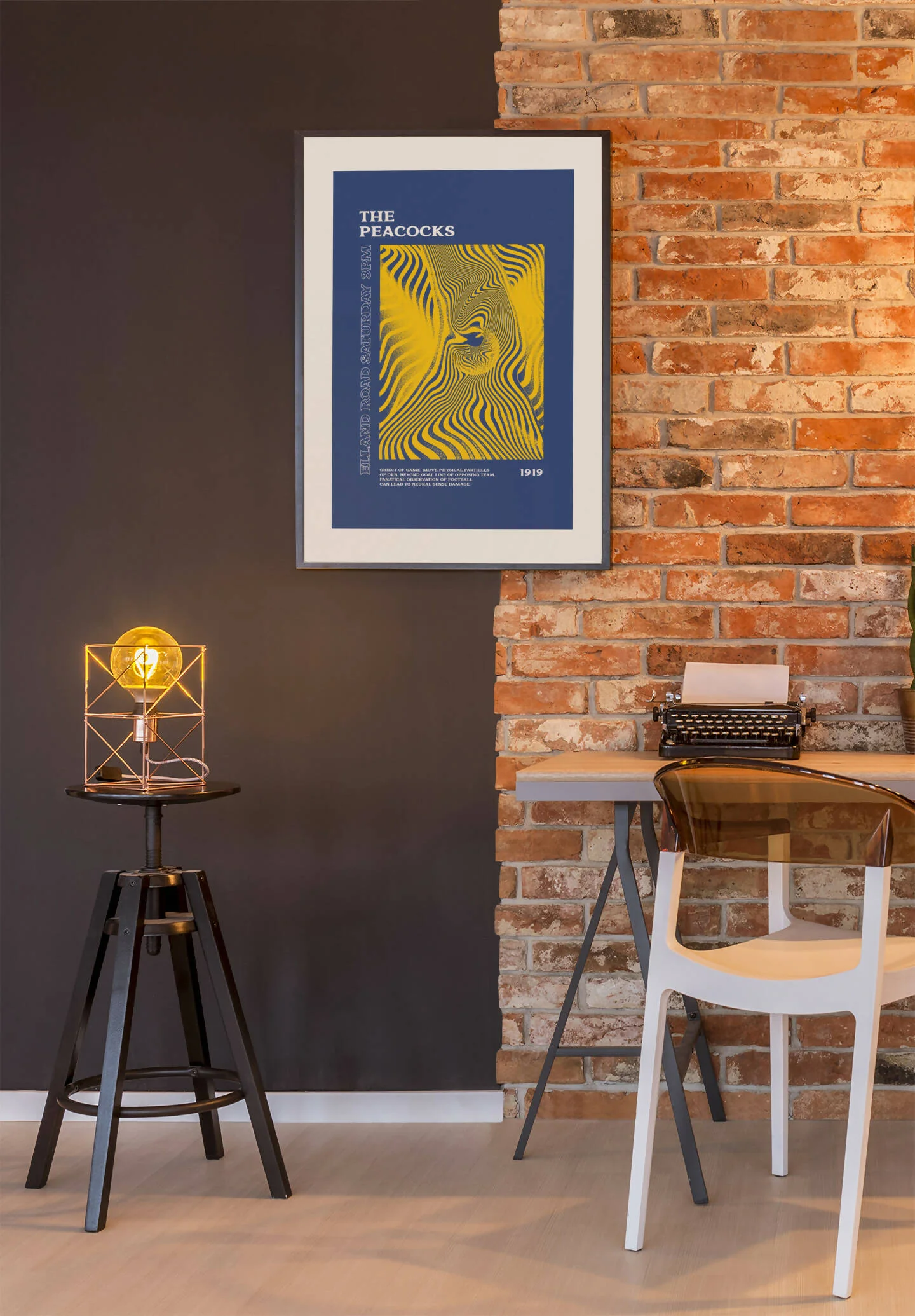 Leeds Utd Art Print PSYCHEDELIC Design in Blue - Image 4