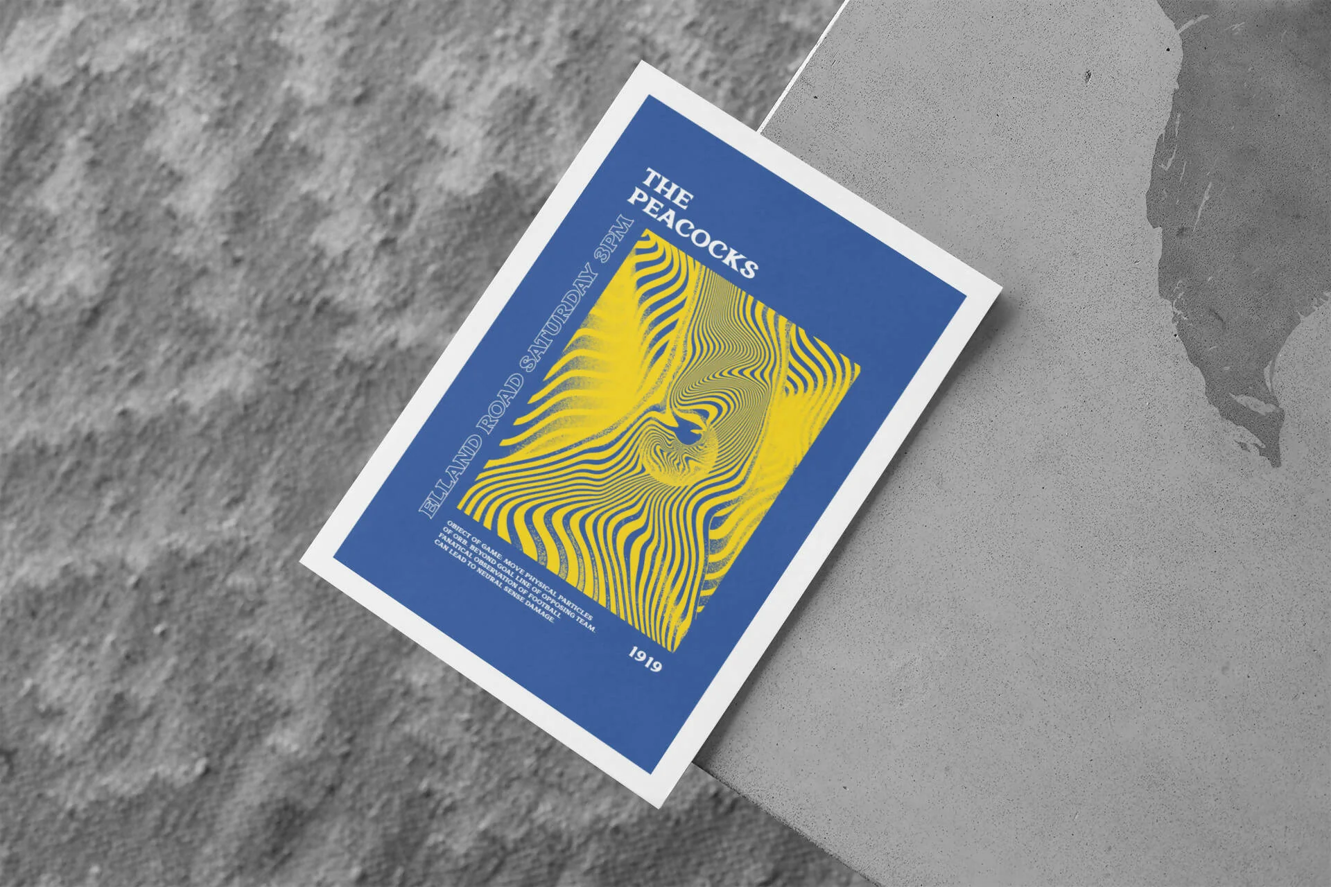 Leeds Utd Art Print PSYCHEDELIC Design in Blue - Image 5