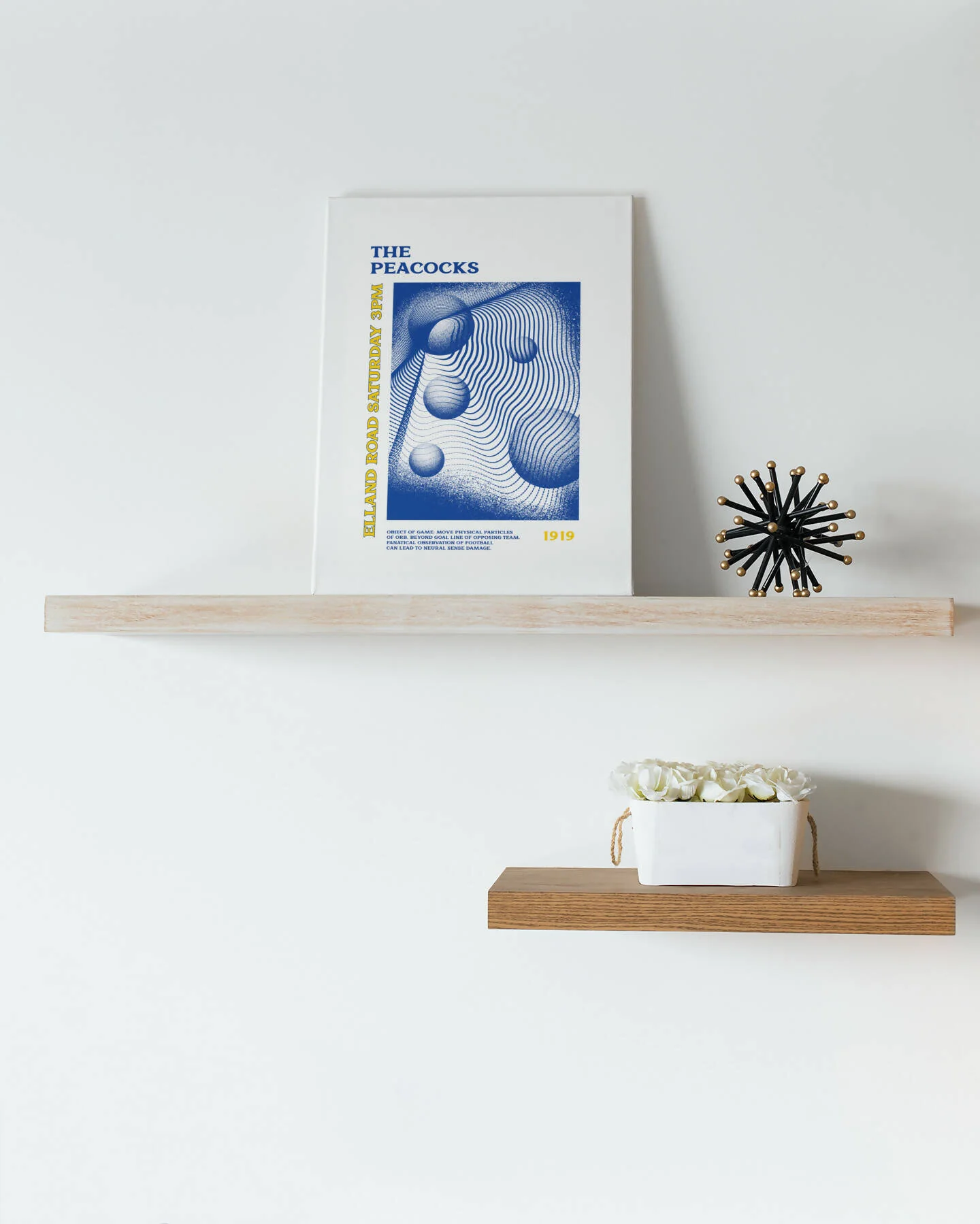 Leeds Utd Art Print PSYCHEDELIC Design in White - Image 4