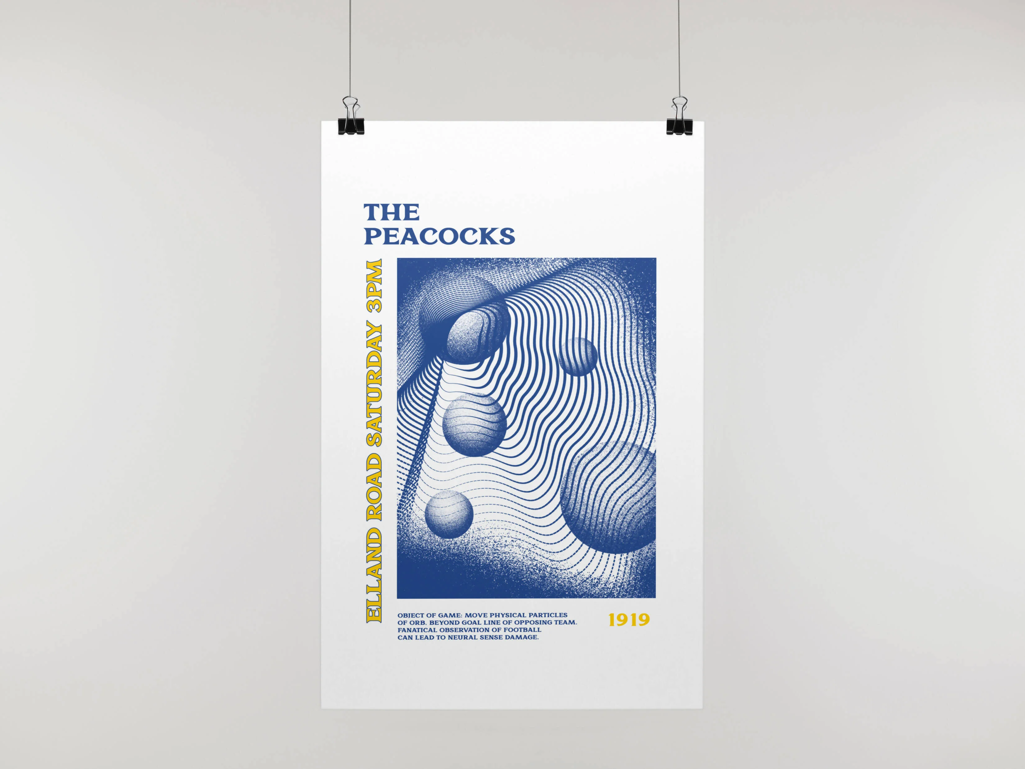 Leeds Utd Art Print PSYCHEDELIC Design in White - Image 5