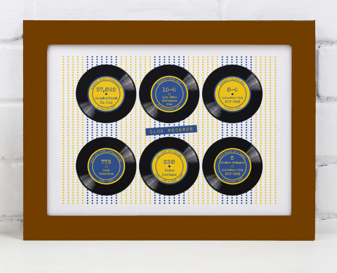 Leeds Utd Art Print CLUB RECORDS Design - Image 2