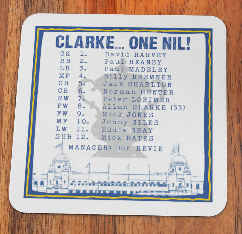 Leeds Utd Coaster 1972 CUP FINAL Design SET OF 2 - Image 3
