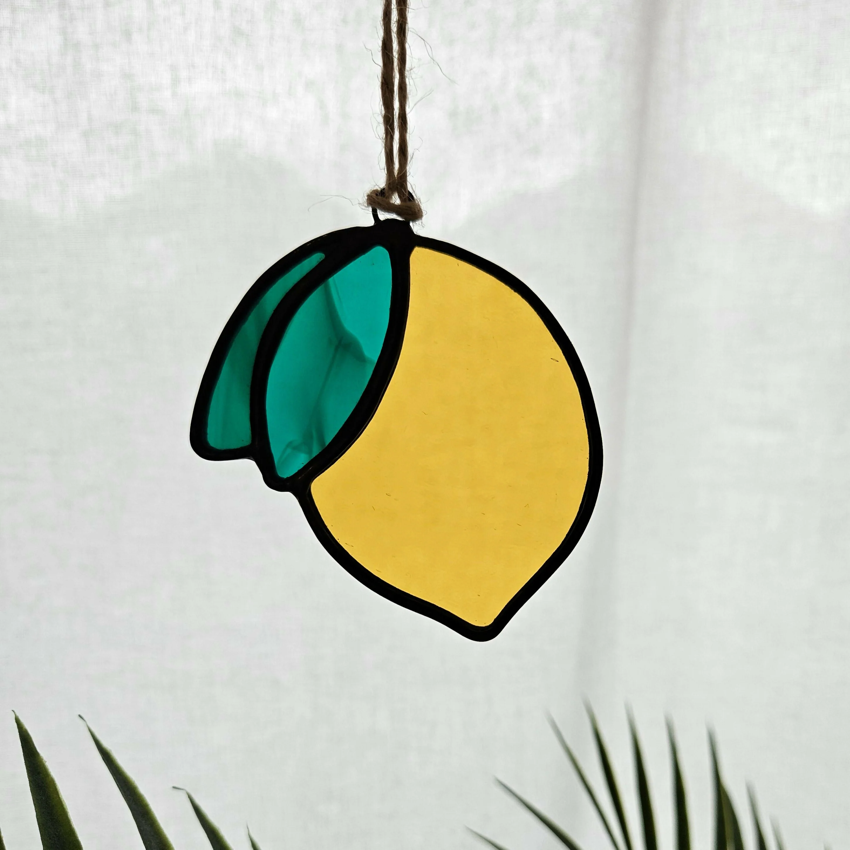 Lemon Stained Glass Suncatcher - Image 3