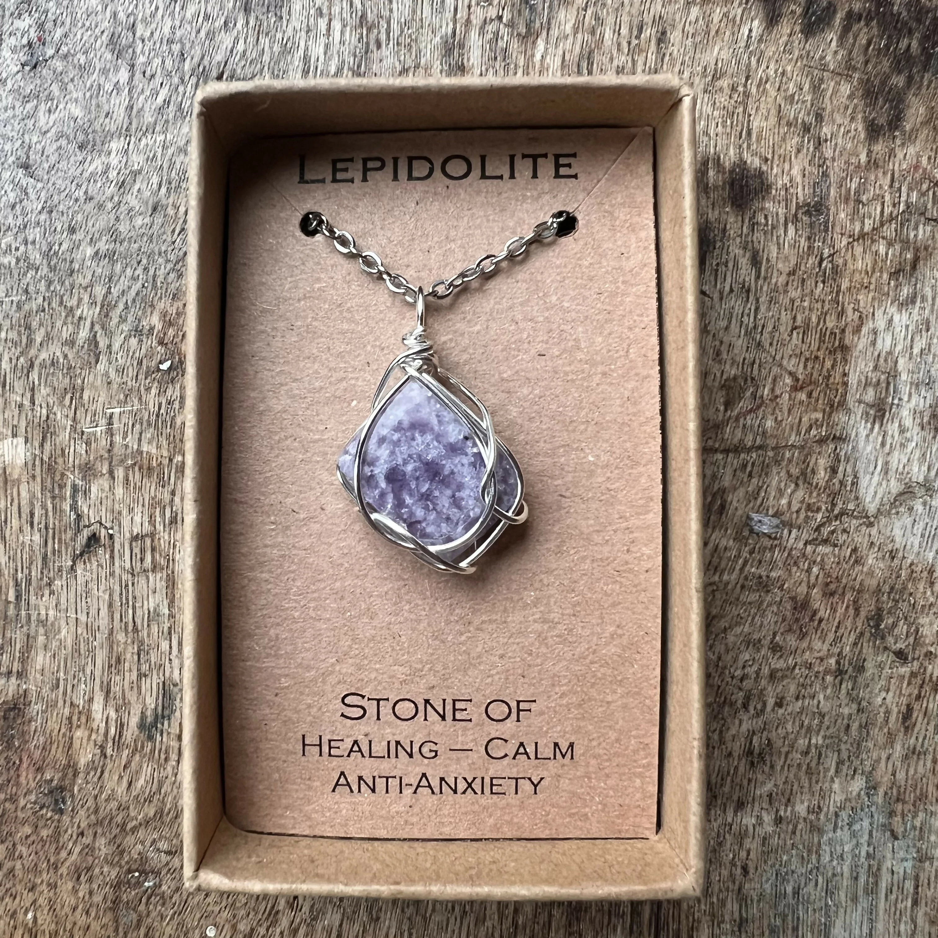 Lepidolite Wire Wrapped Pendant